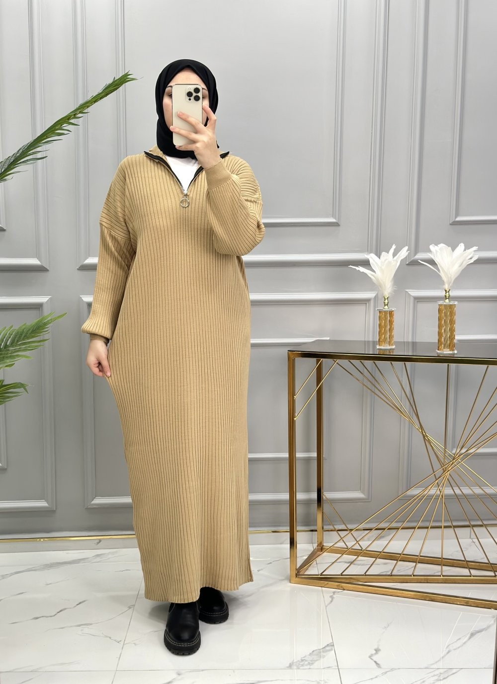 Merve Elbise Camel