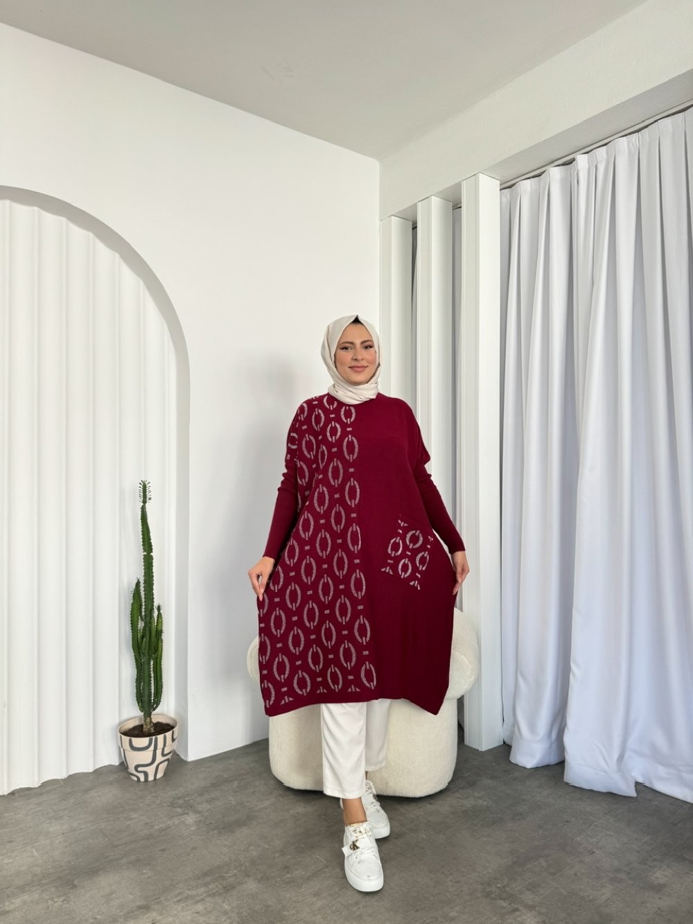 Ayşen Triko Tunik Bordo