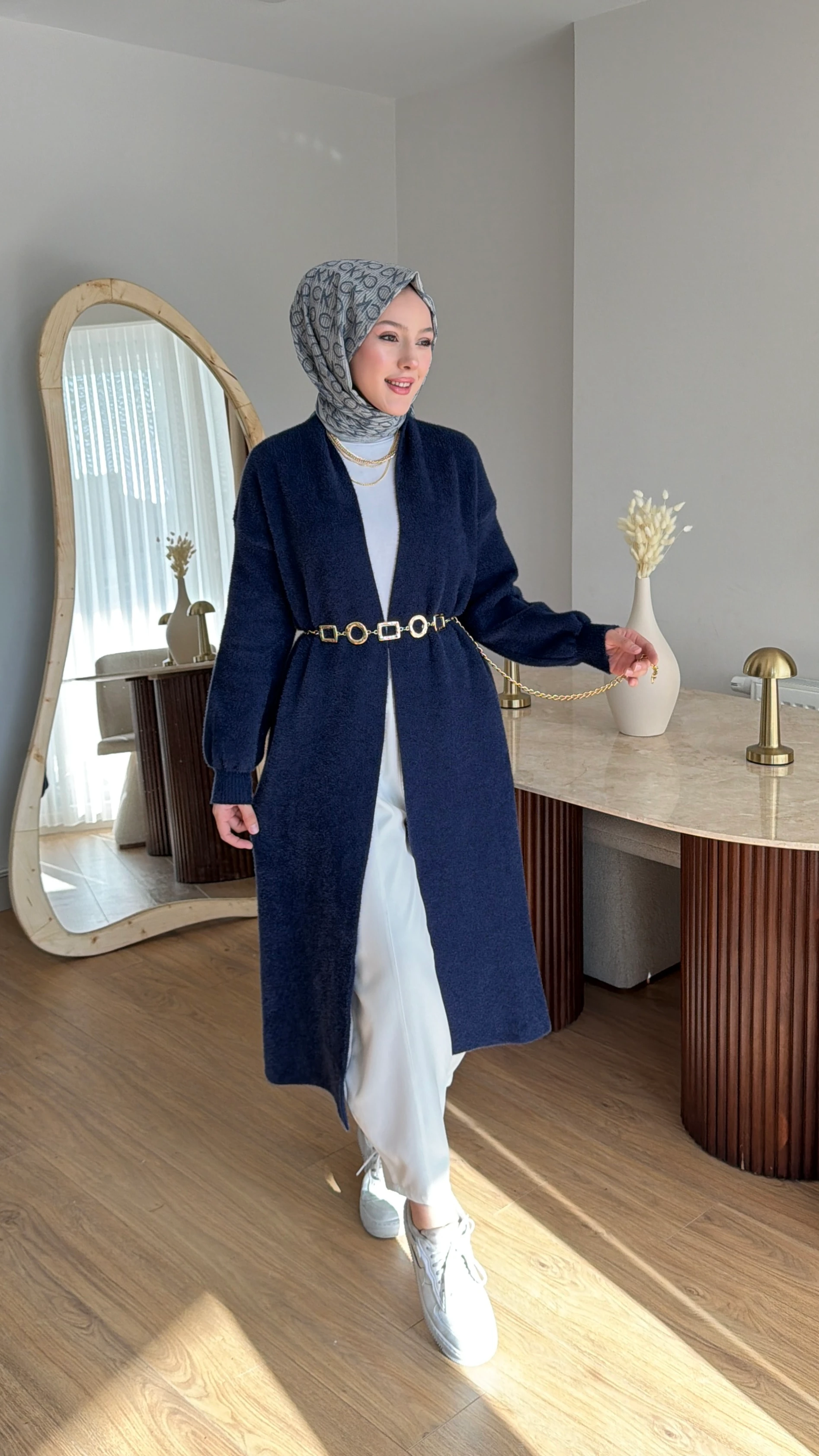 Angora Kap Hırka  - Lacivert