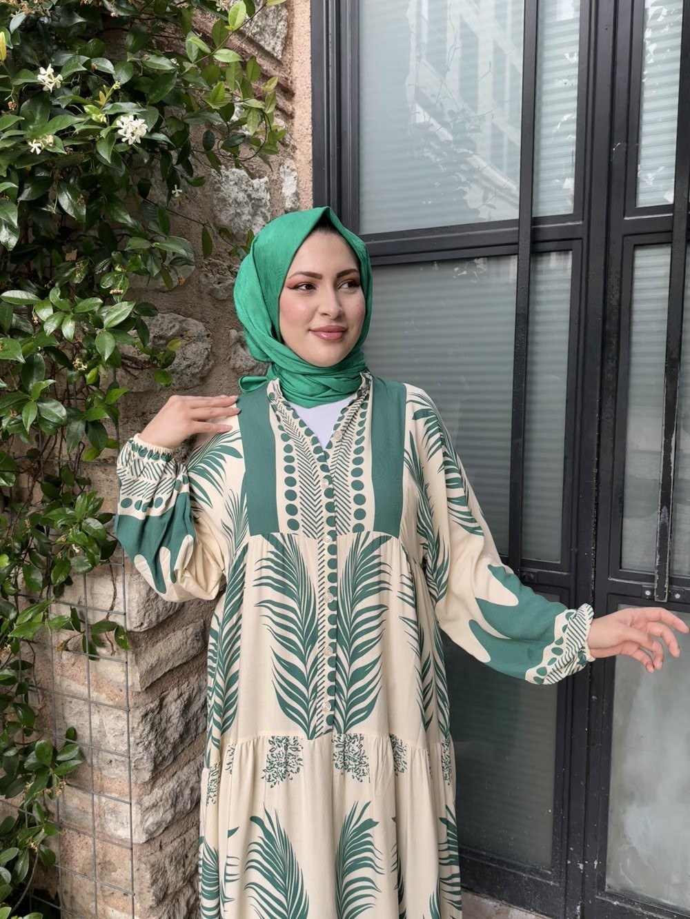 Gözde Elbise Benetton Yeşili