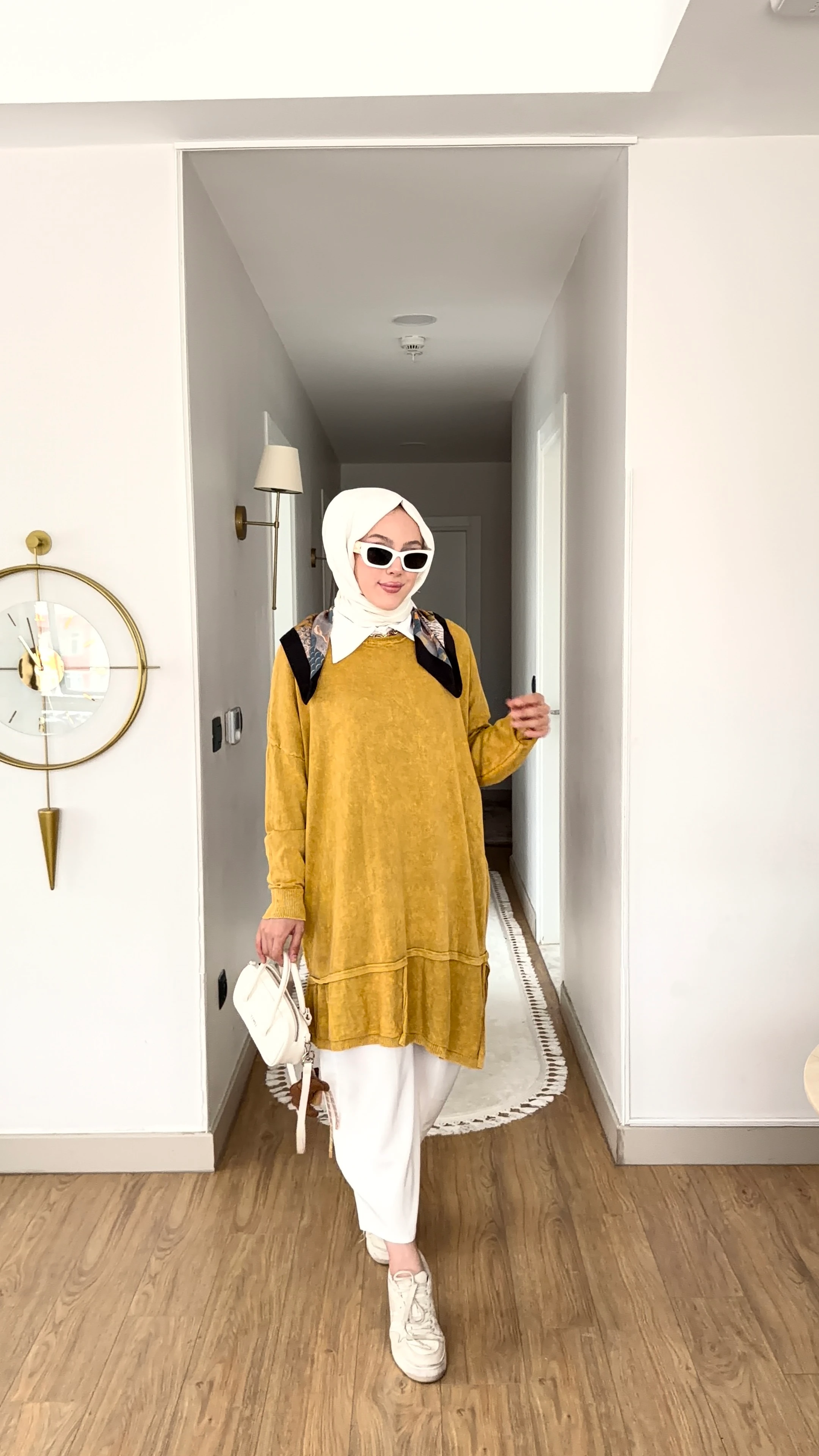 Elena Büyük Beden Tunik - Hardal