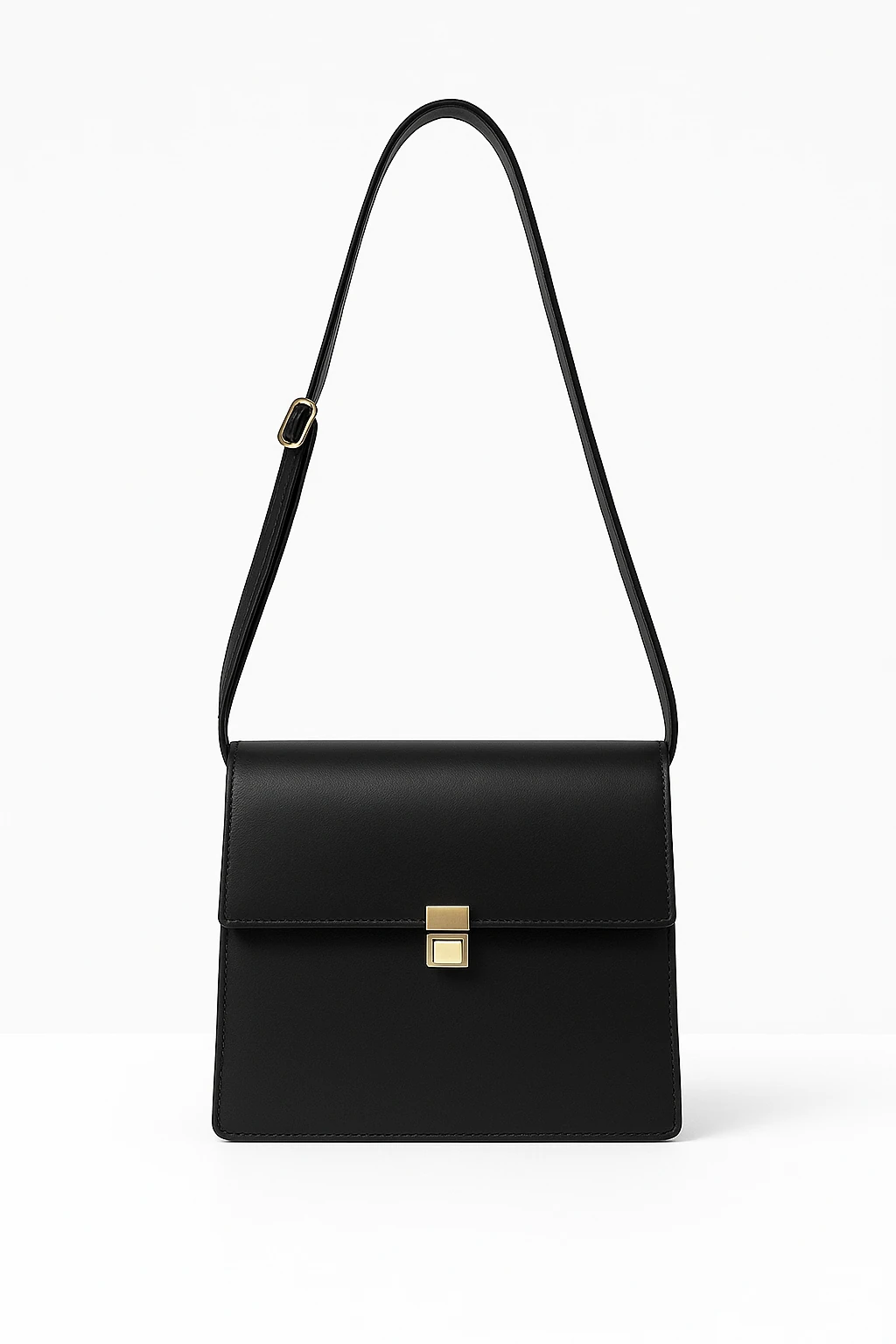 Suni Deri Çapraz Ve Omuz Çantası - Siyah