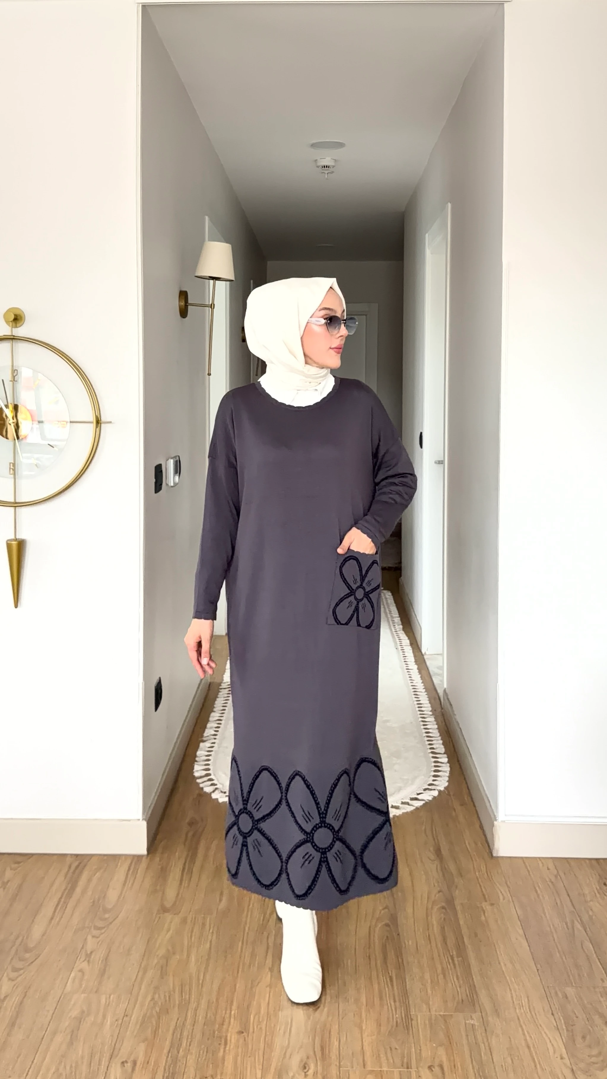 İpekyolu Tunik Elbise - Füme