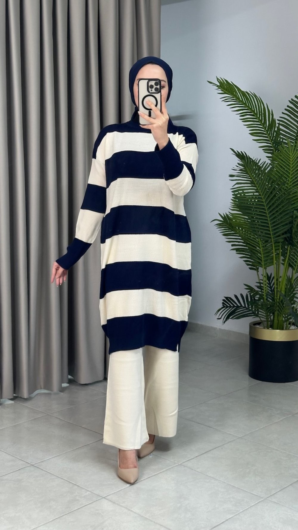Nazlı Triko Tunik Lacivert