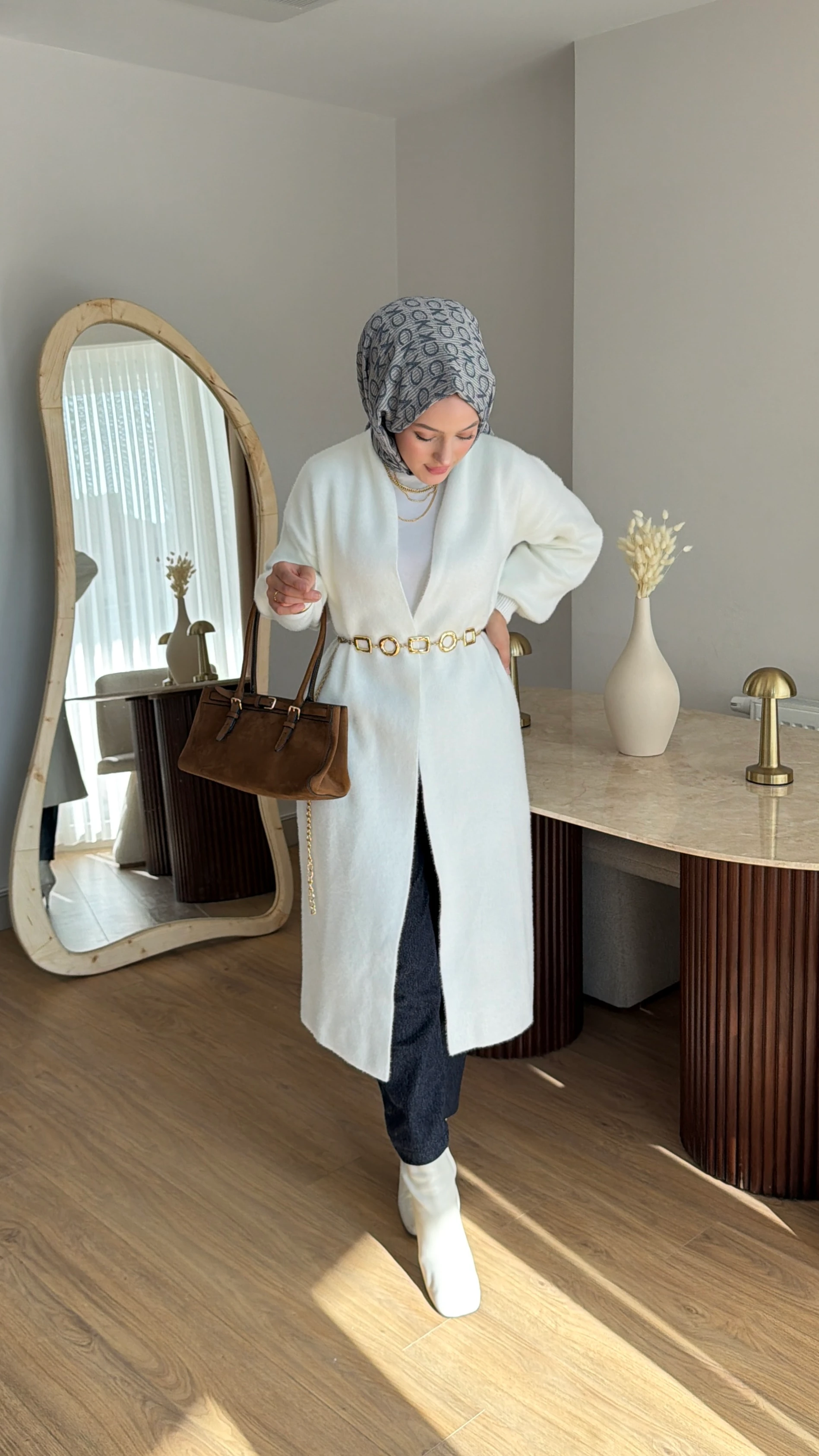 Angora Kap Hırka  - beyaz