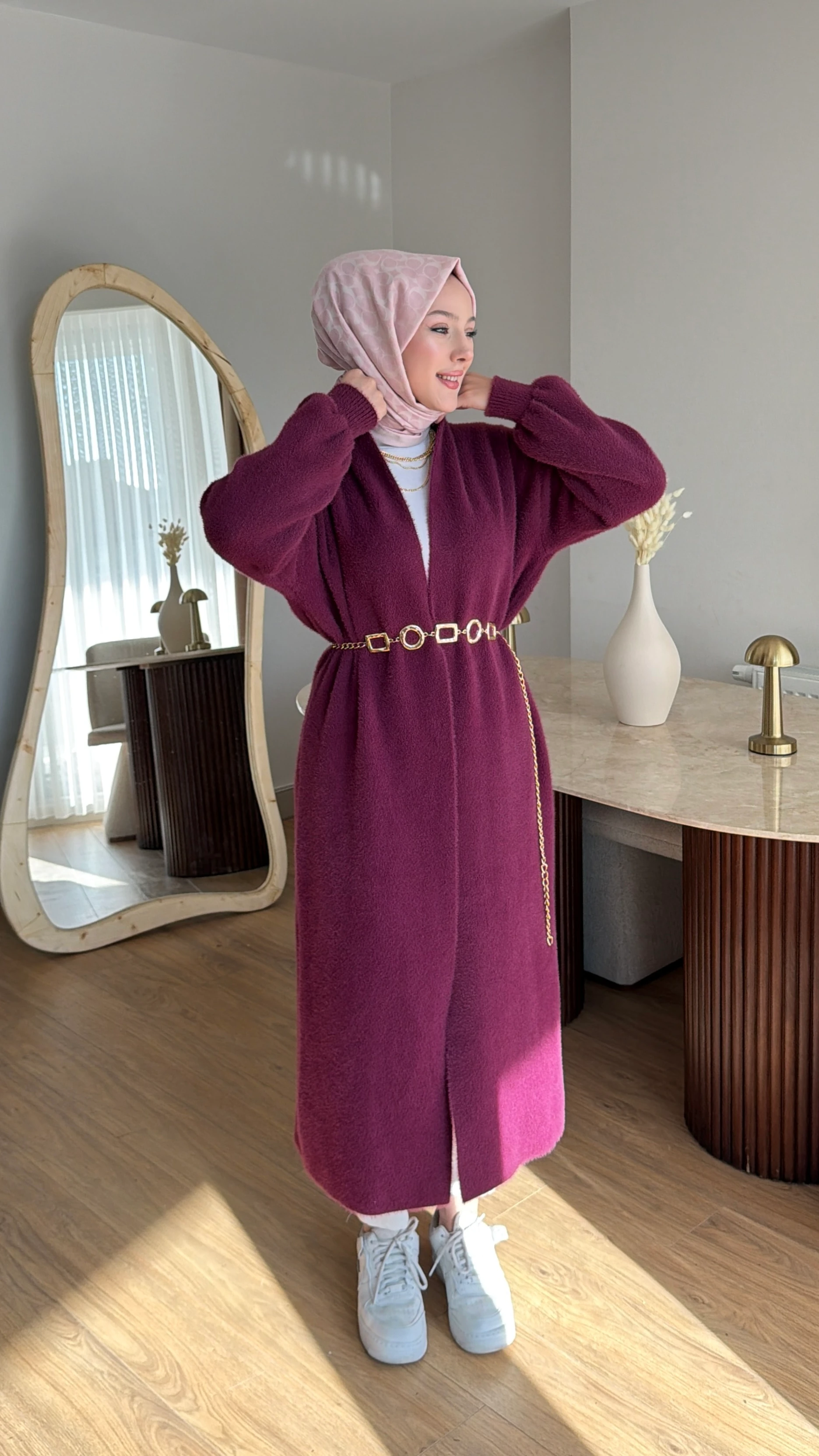 Angora Kap Hırka  - Vişne