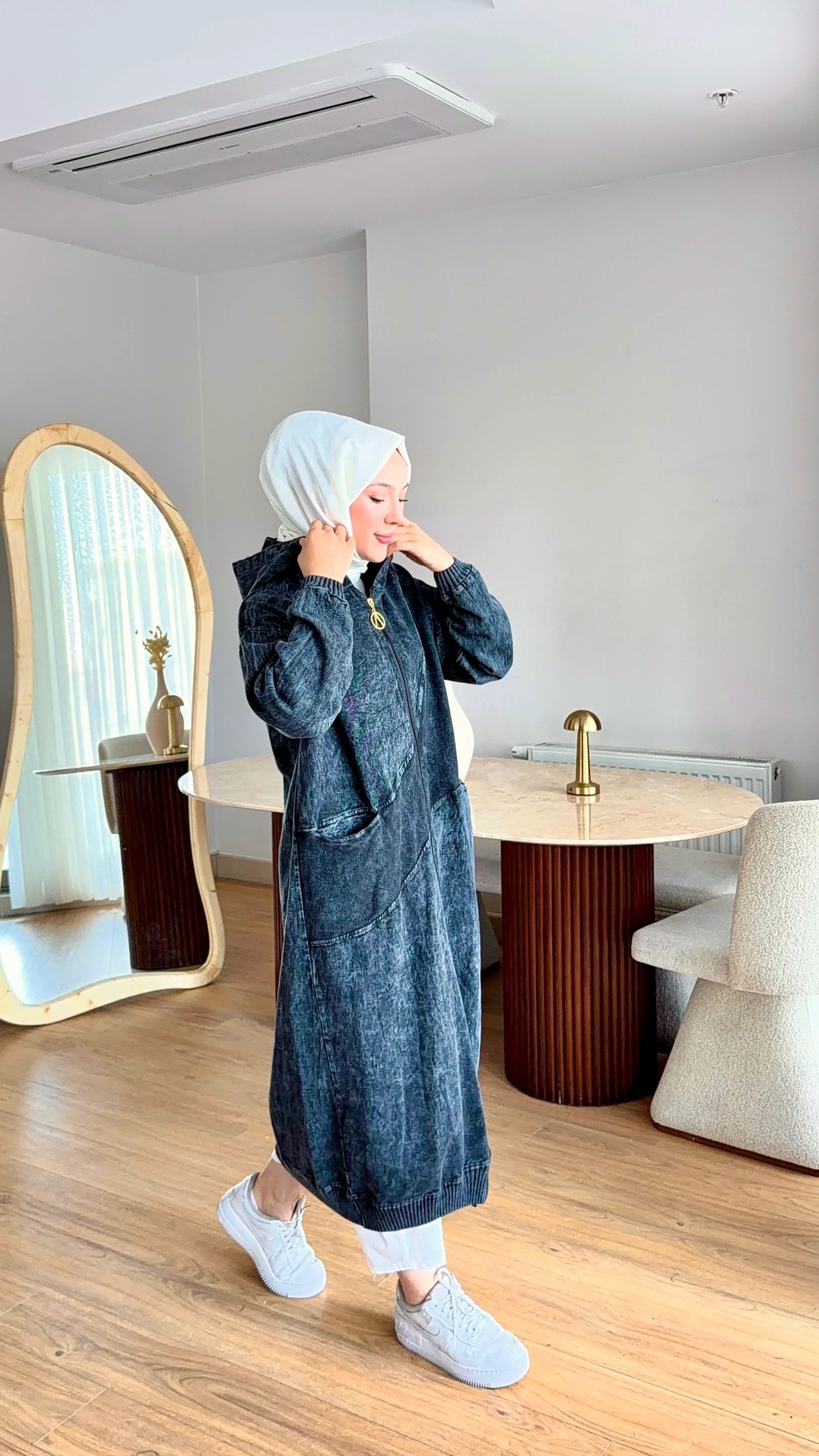 Natural Trench Kap - Siyah