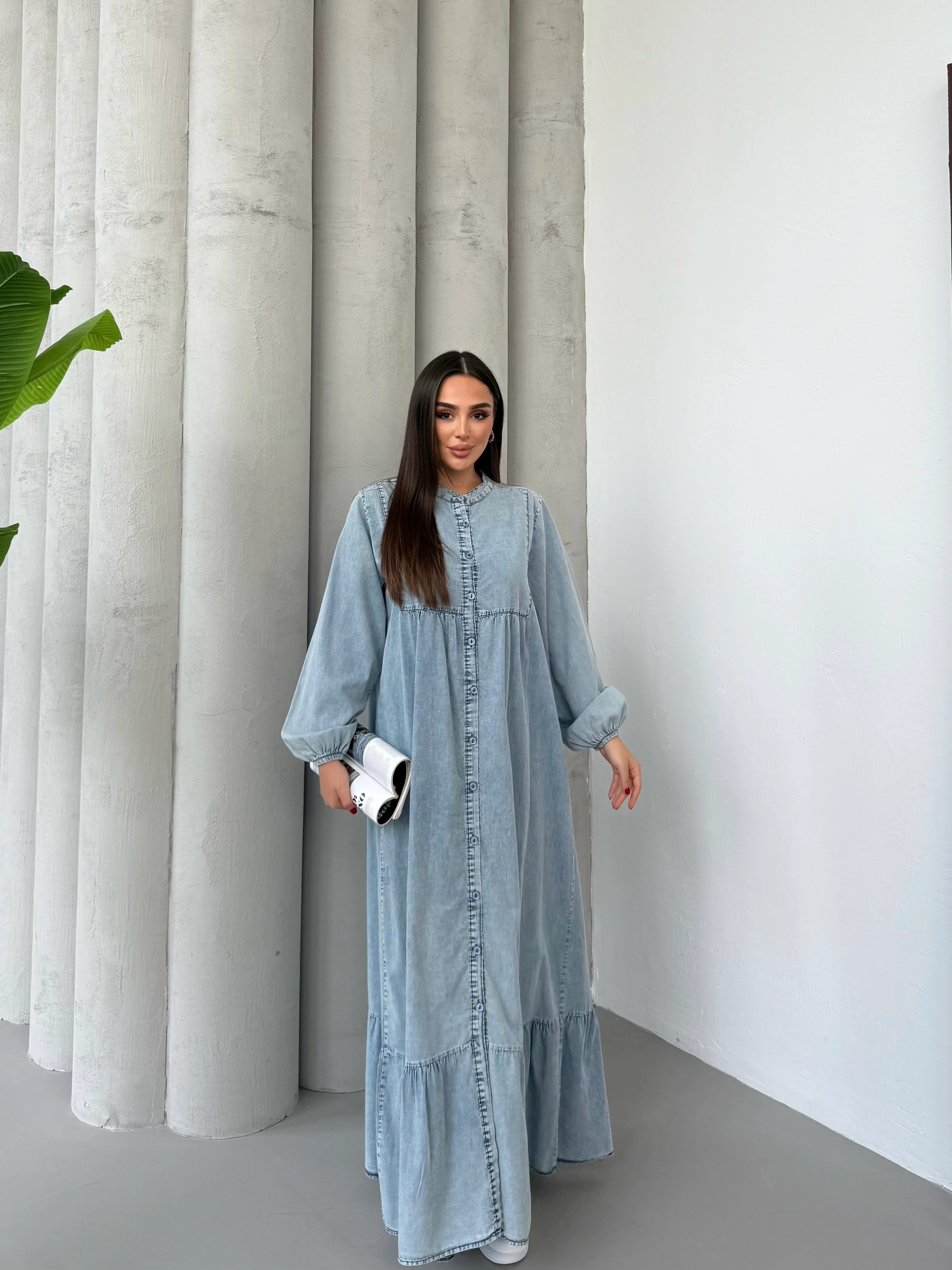 sevilla Kot Elbise - Buz Mavisi