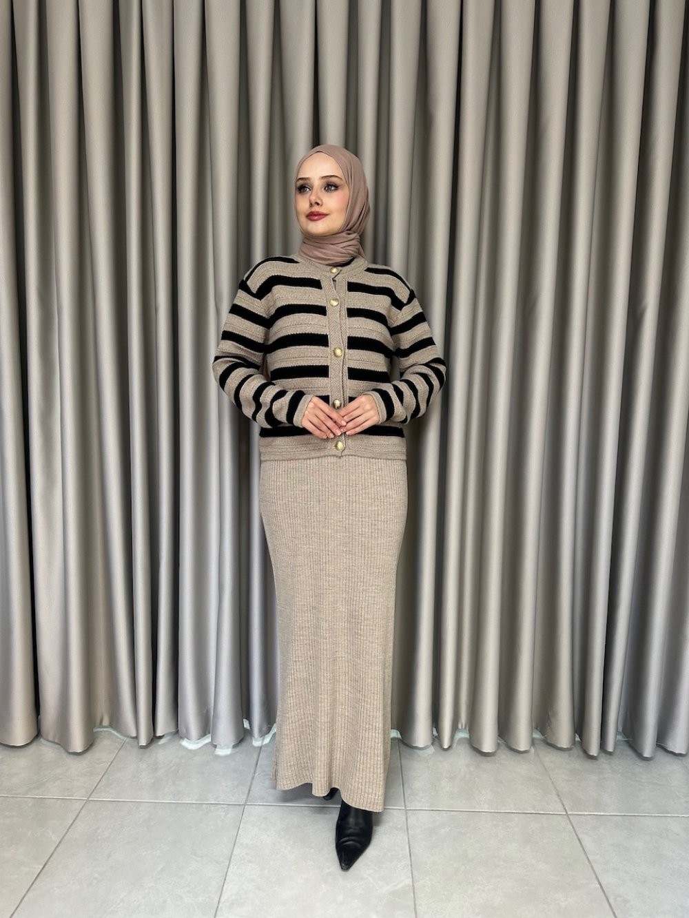 Pelin İkili Takım Elbise Sütlü Kahve