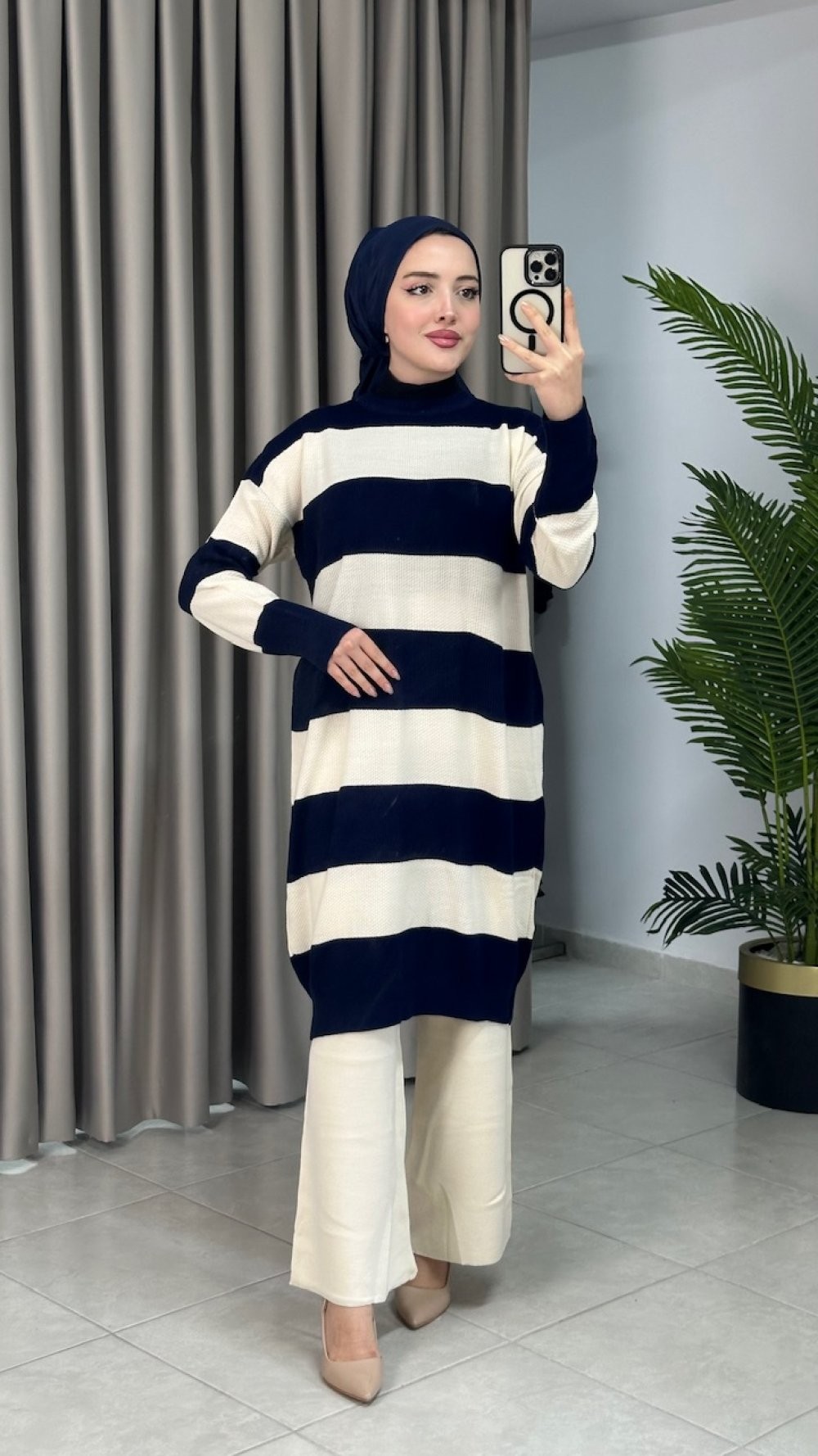 Nazlı Triko Tunik Lacivert