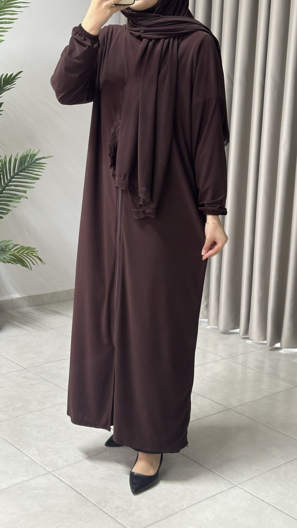 Hatice Namaz Elbisesi Kahverengi