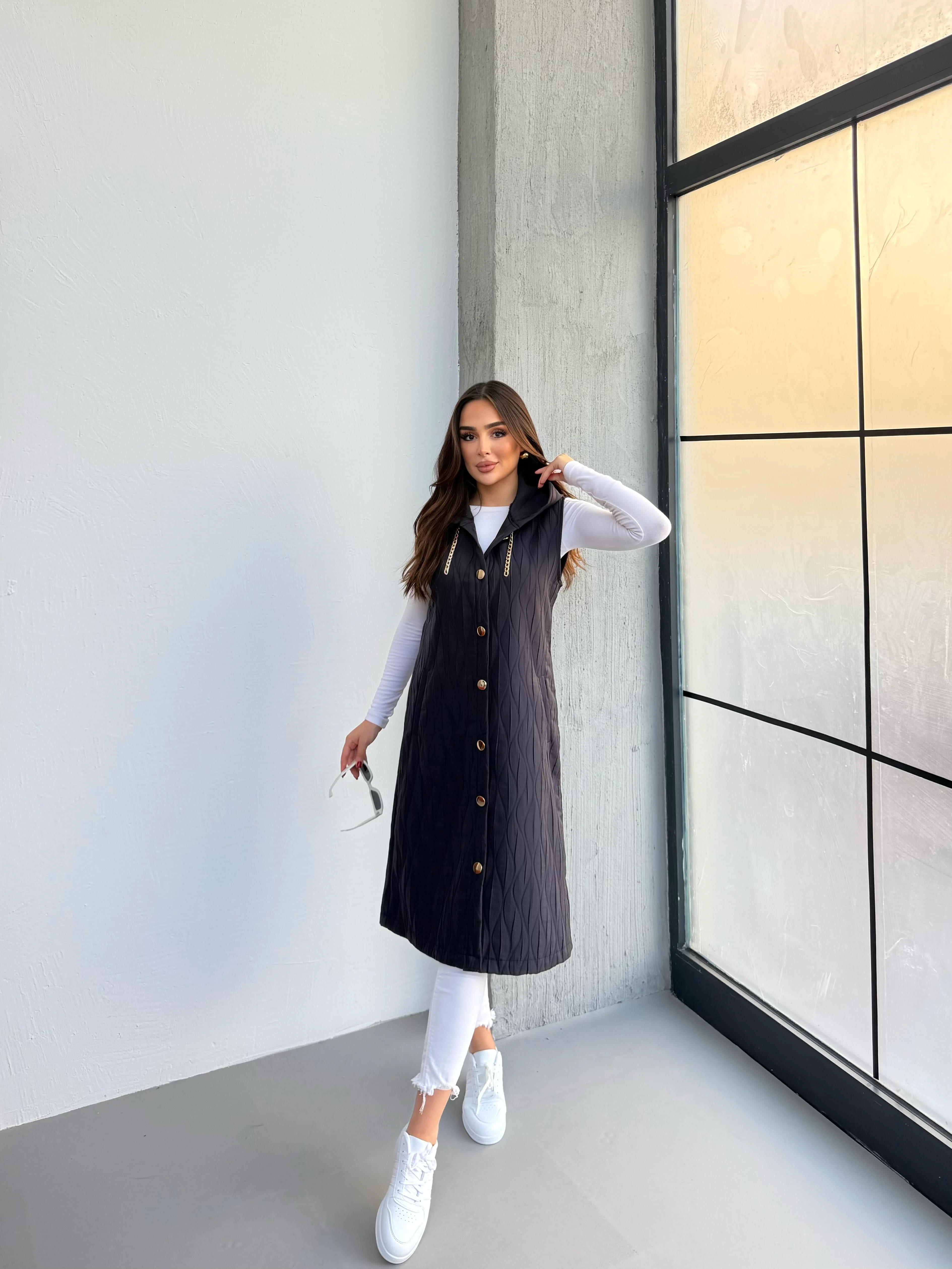 noi capitone yelek - Siyah