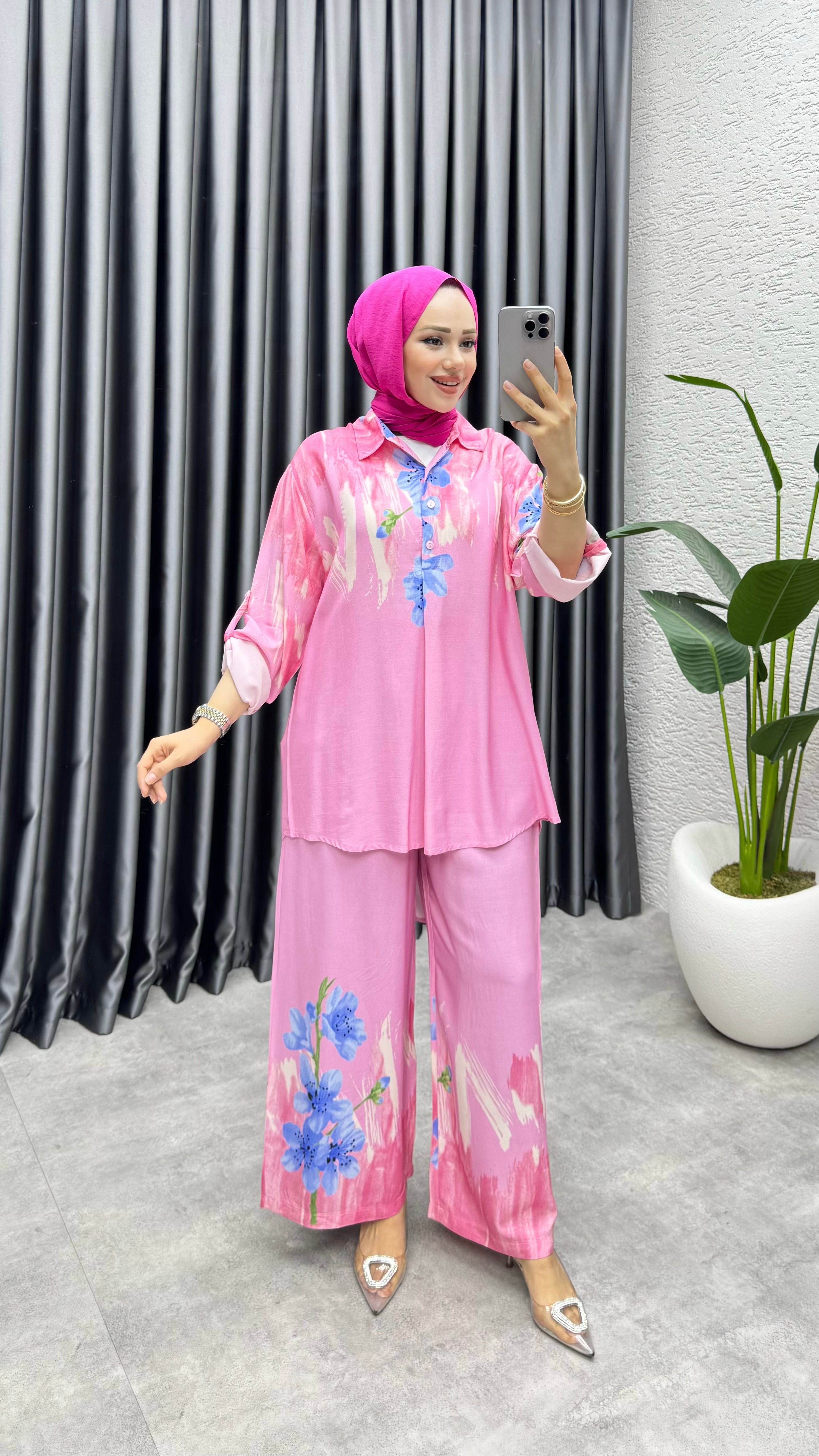 Crayz Tunik Pantolon Takım  - Pembe