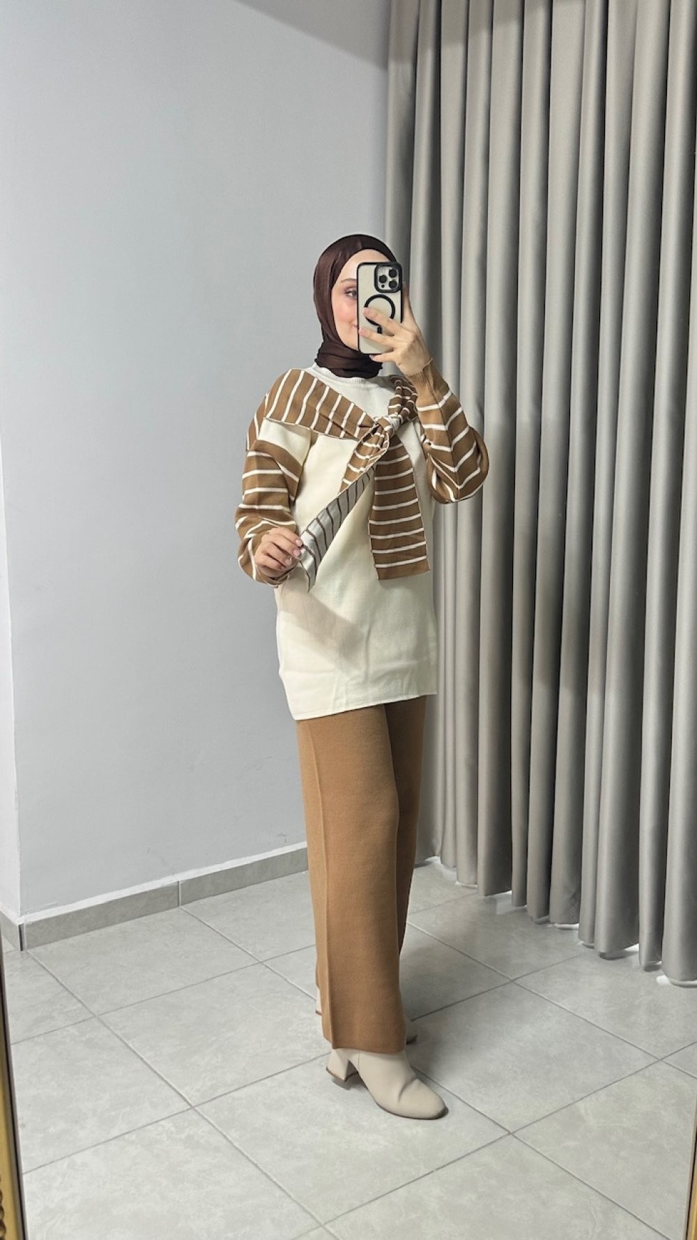Ecrin Triko Takım Camel