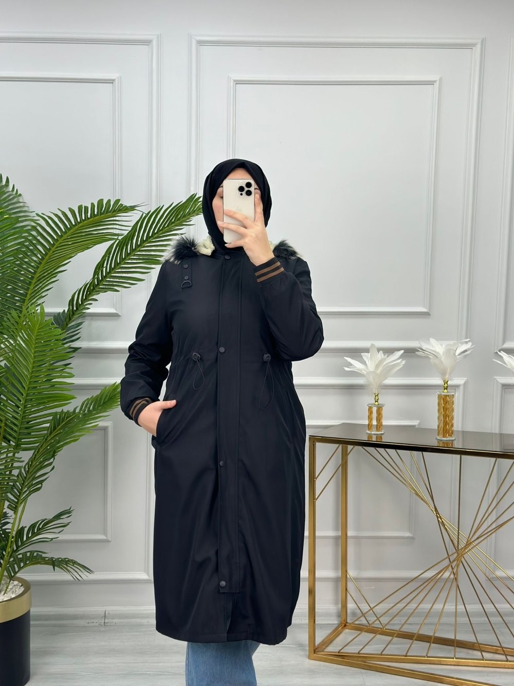Kürklü Parka Siyah