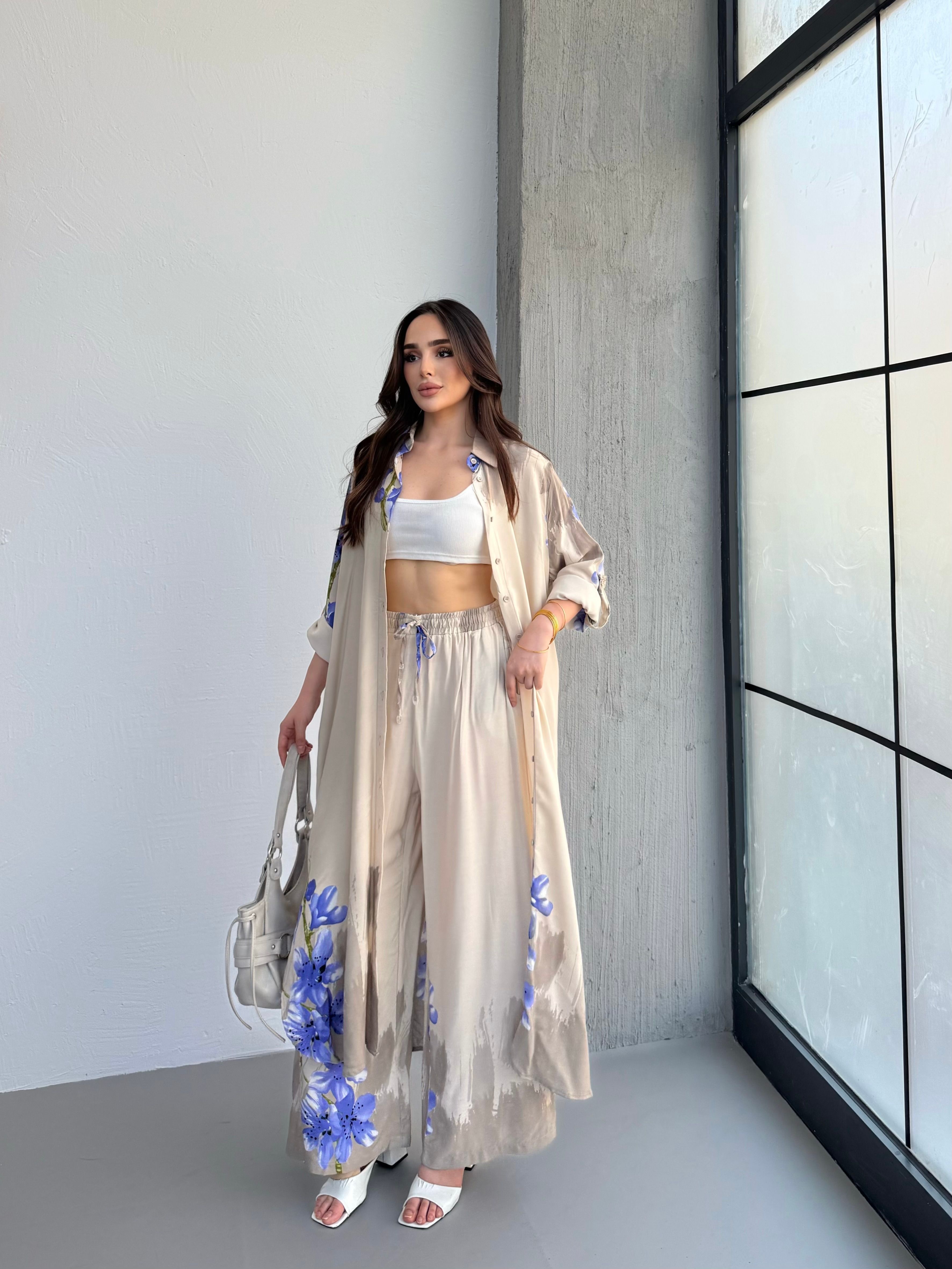 Melinda Pantolon Tunik Takım  - Taş