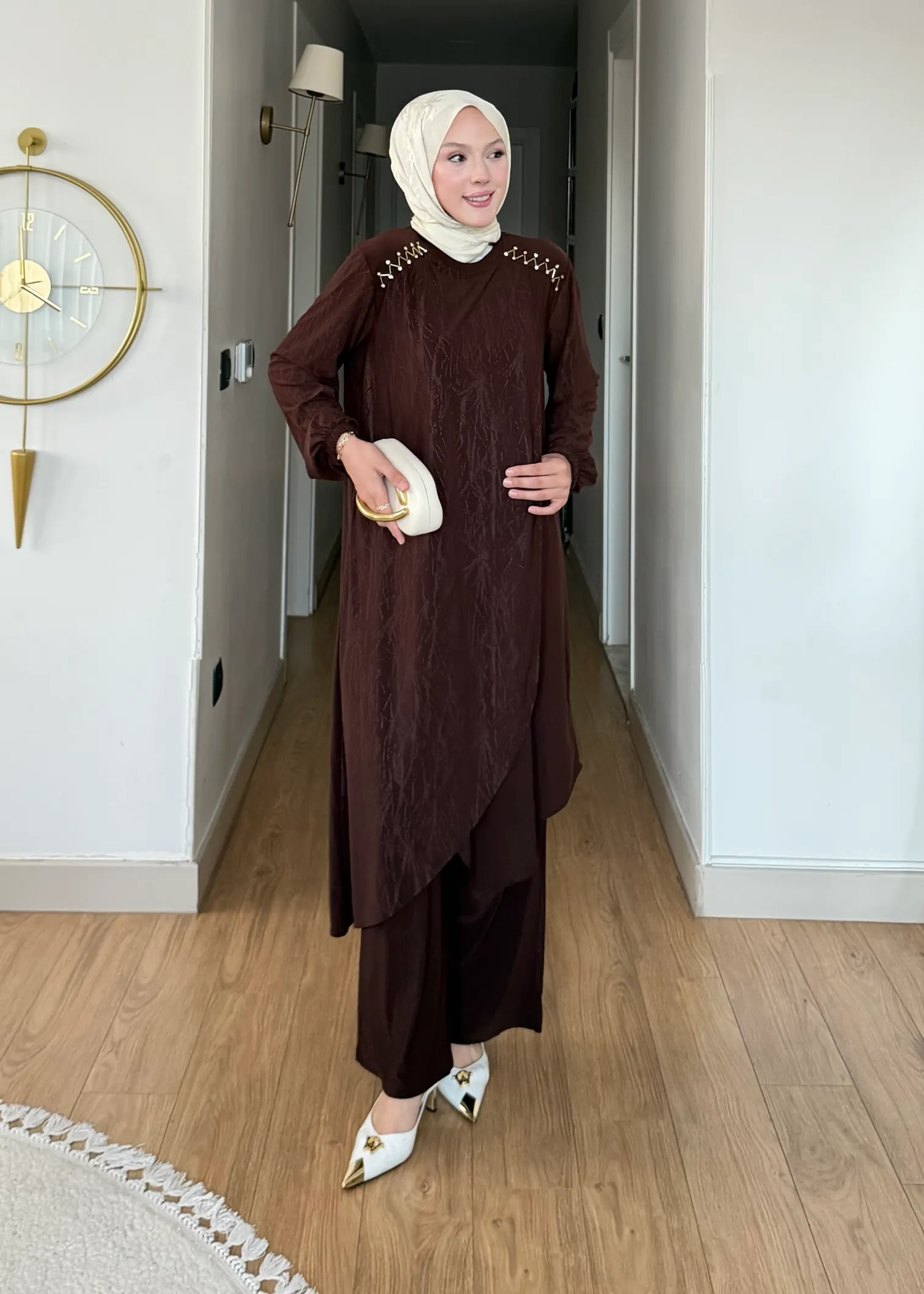 Mihrimah Gold Aksesuar Detaylı İkili Takım