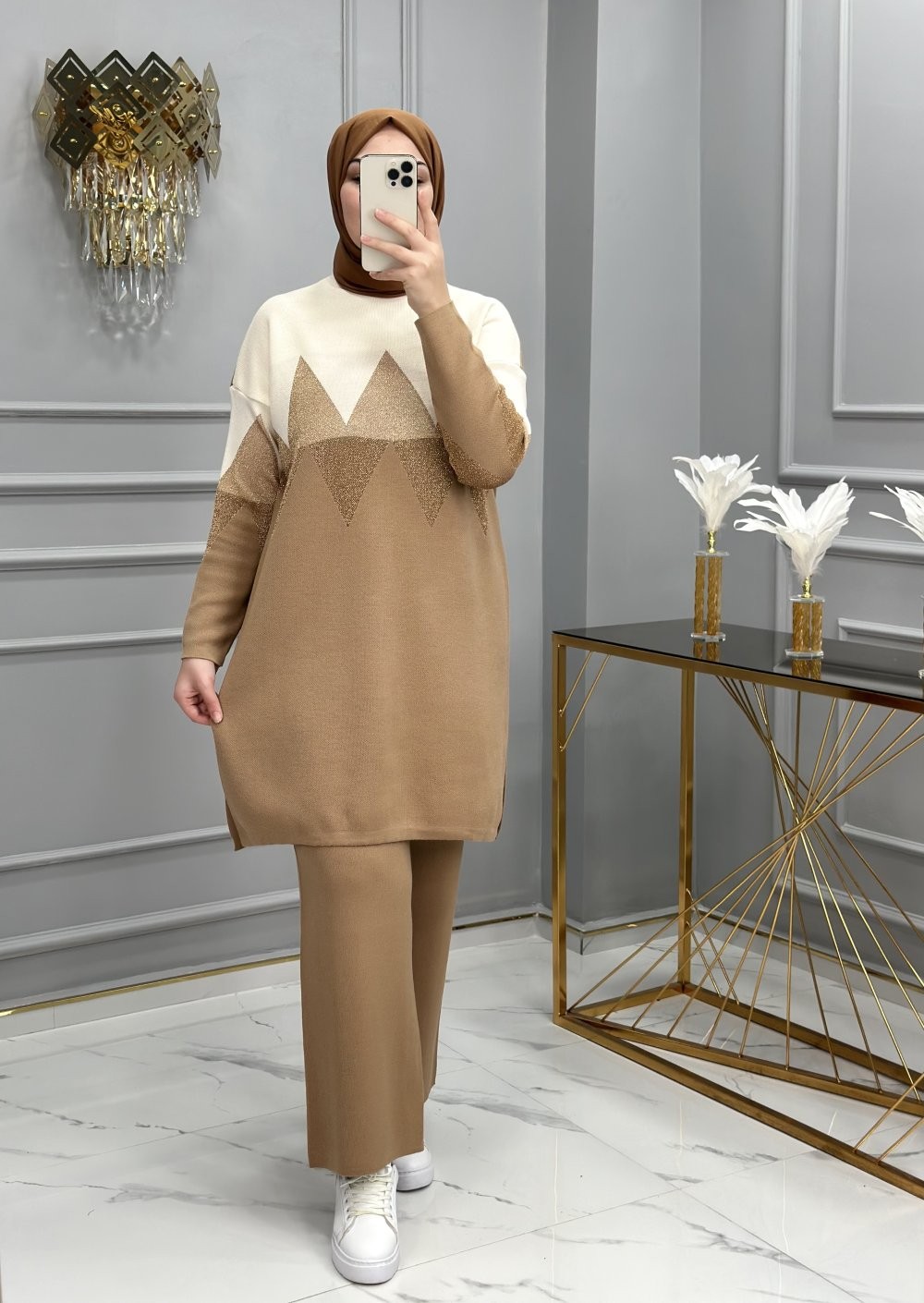 Cansu Pantolon Takım Camel