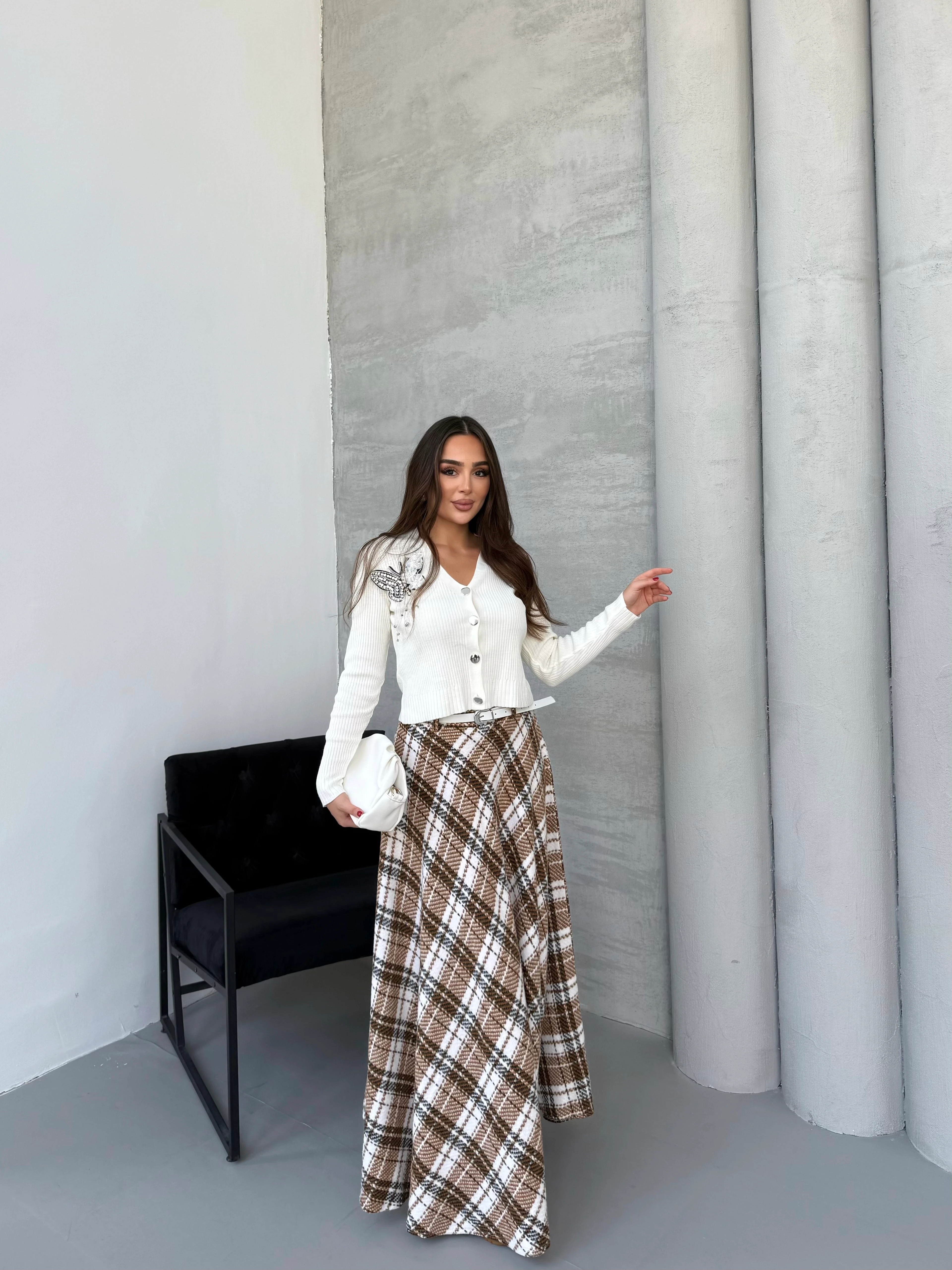 Ekose Etek Bluz Takım