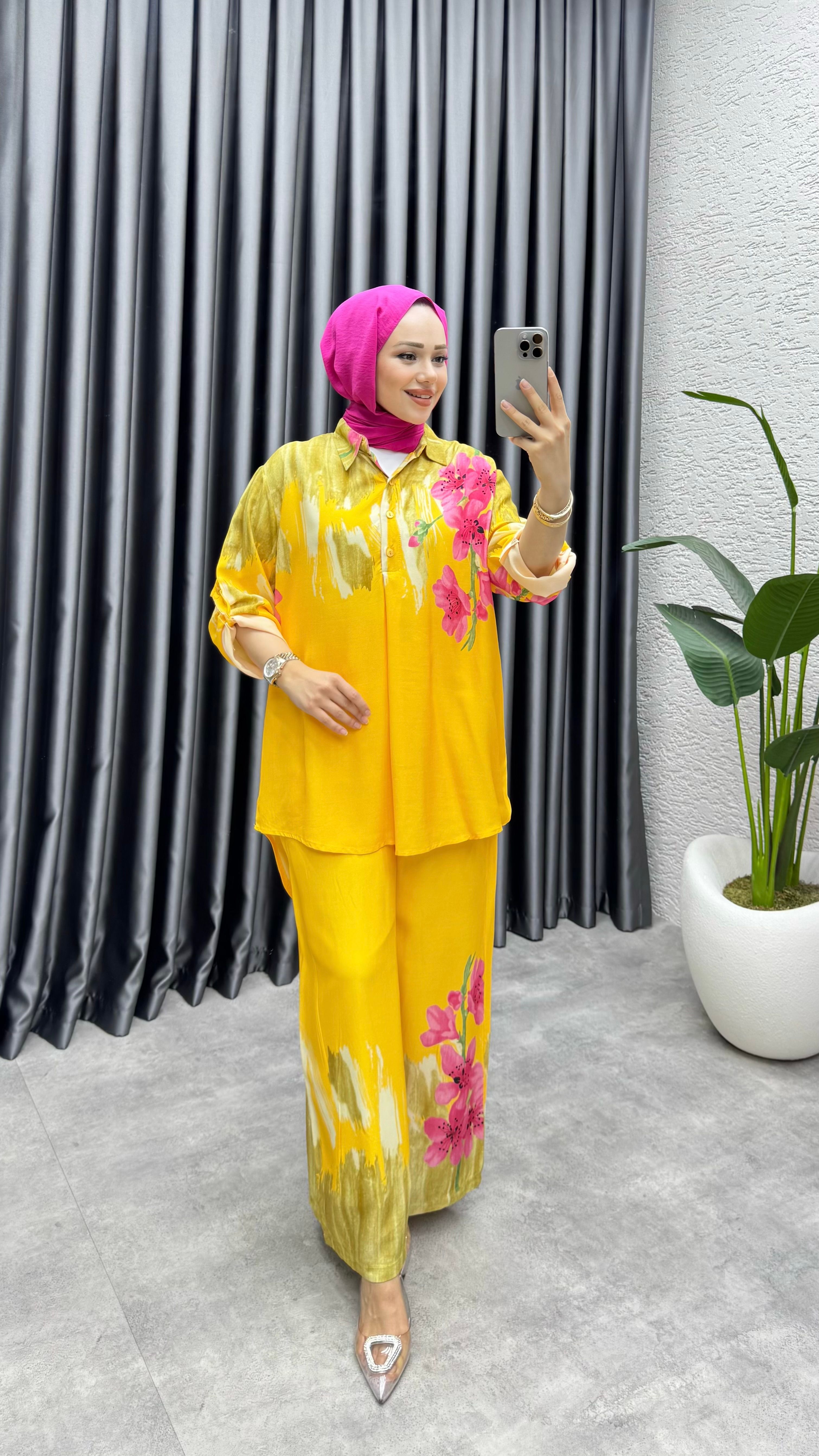 Crayz Tunik Pantolon Takım  - Sarı
