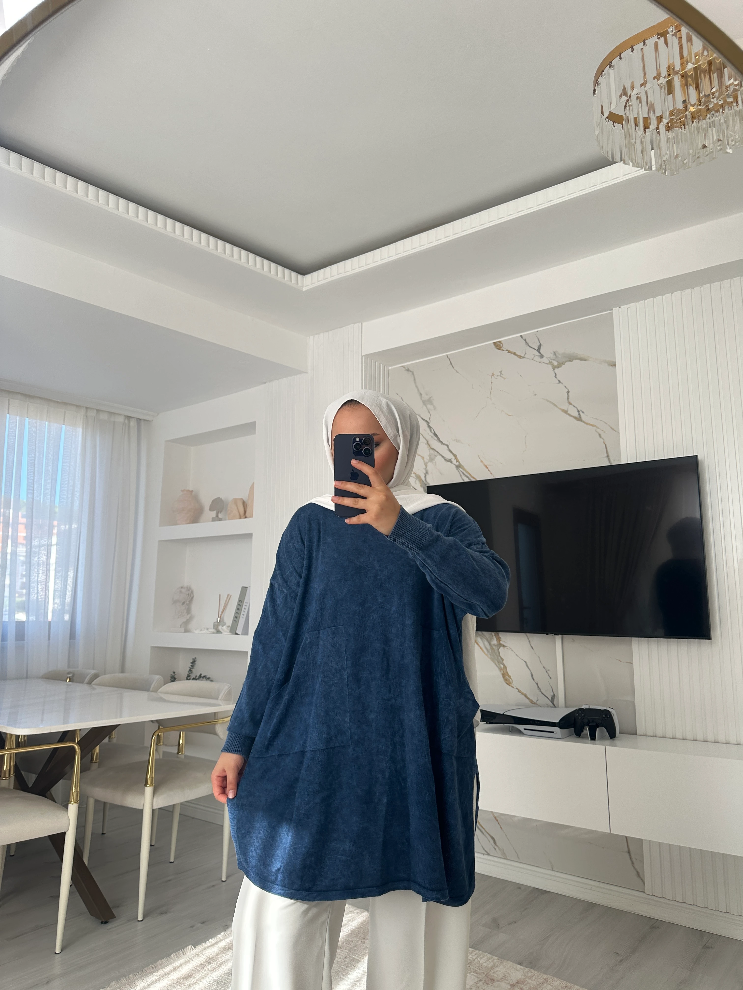 Beste Büyük Beden Tunik - İndigo