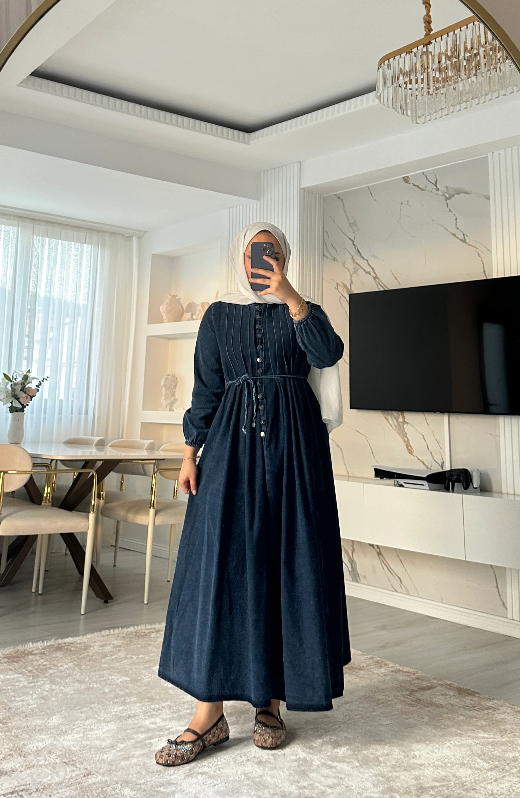 Peyda Denim Kot Elbise - Kot Mavisi