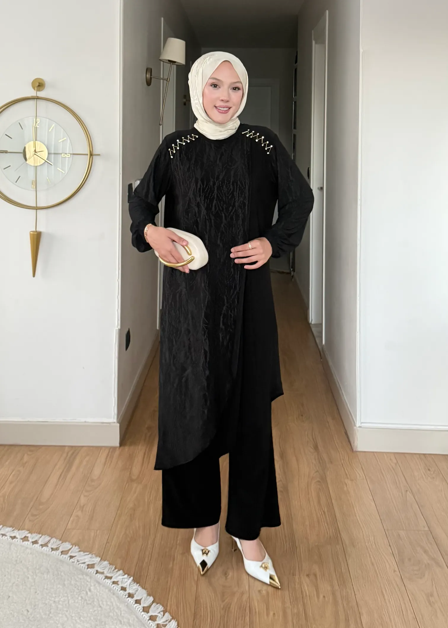 Mihrimah Gold Aksesuar Detaylı İkili Takım