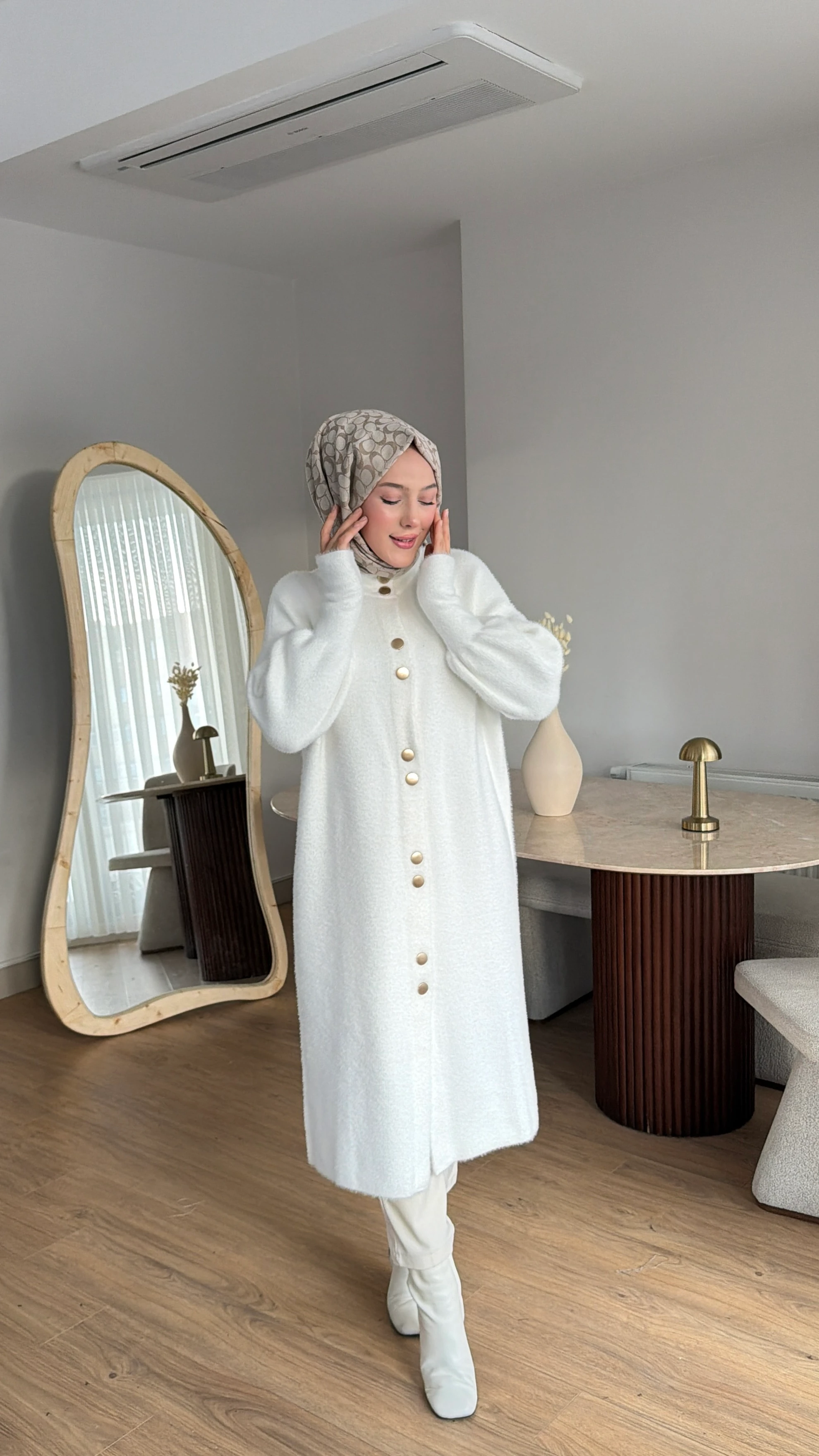 Nuss Angora Kap - beyaz