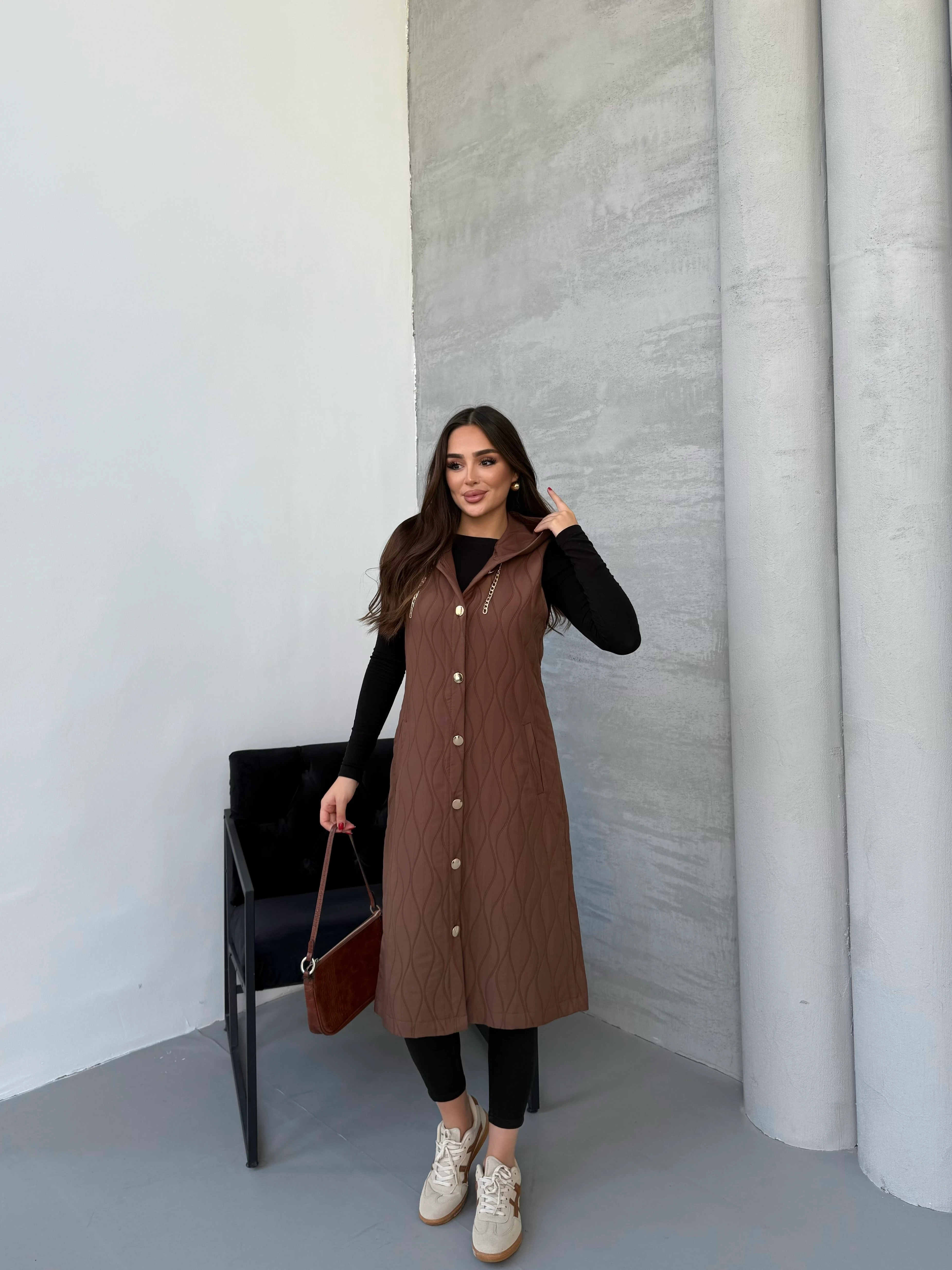 noi capitone yelek - Kahve