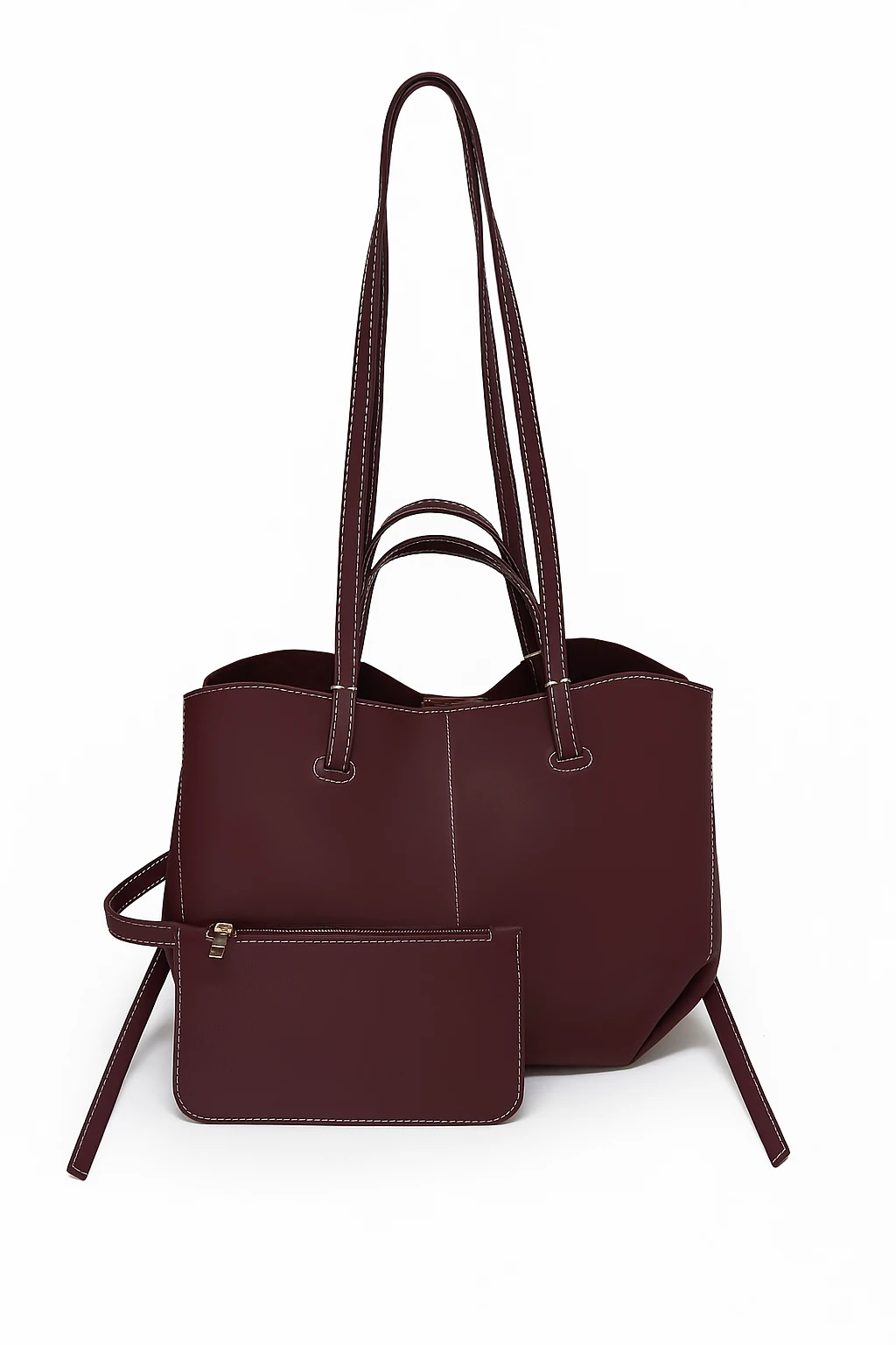 Askılı El ve Omuz Çantası - Bordo
