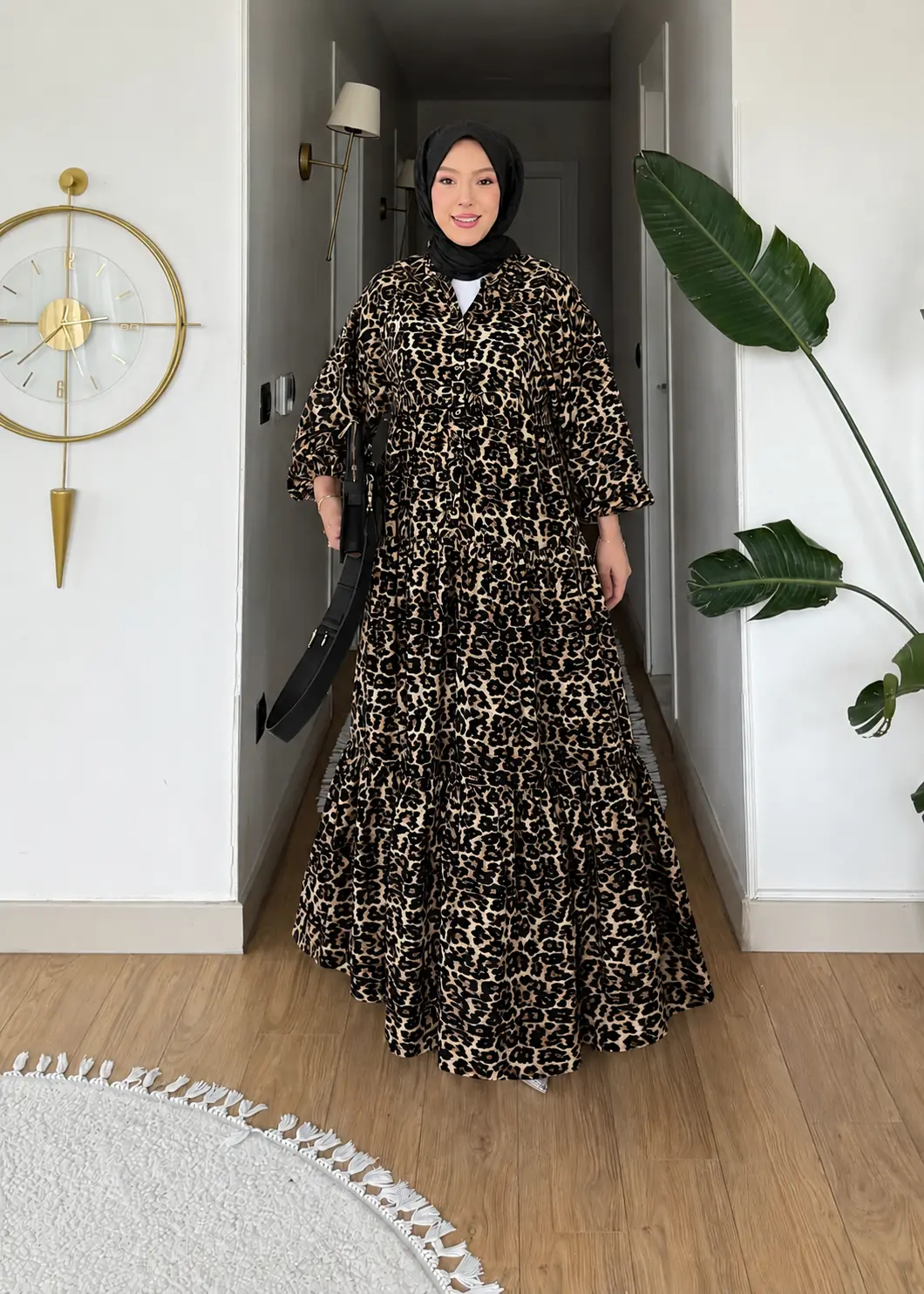 Hera Leopar Viscon Elbise