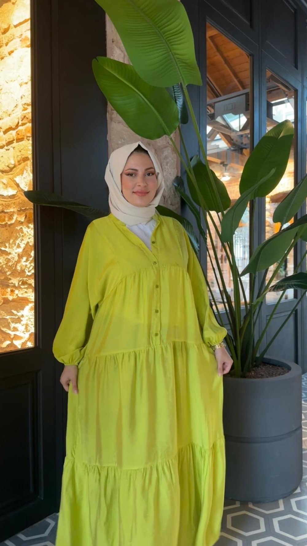 Hilla Elbise Yağ Yeşili