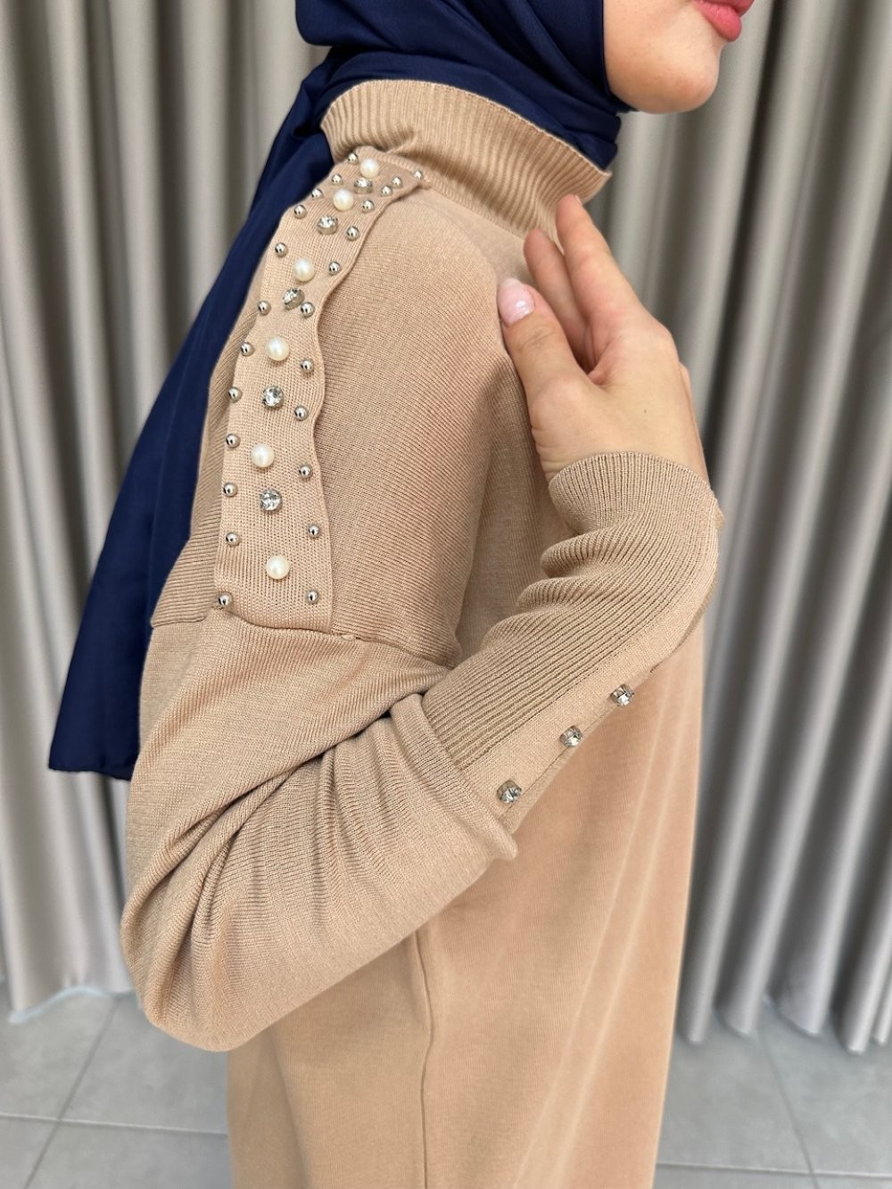 Lina Triko Elbise Camel