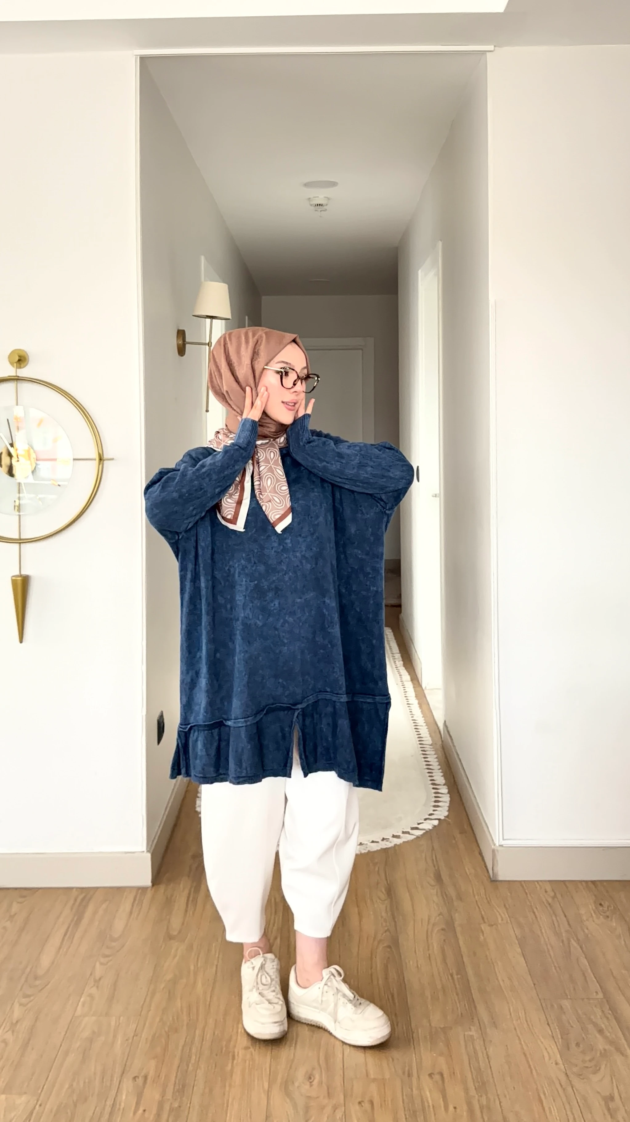 Elena Büyük Beden Tunik - İndigo