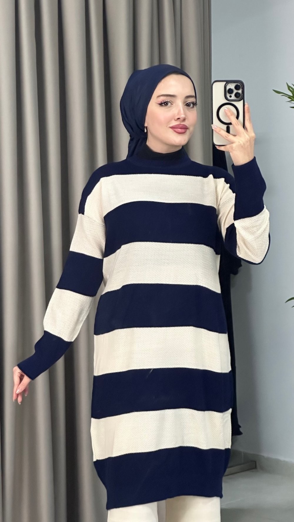 Nazlı Triko Tunik Lacivert