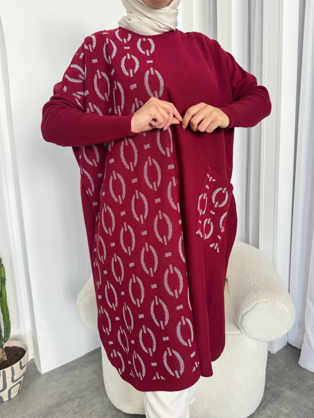 Ayşen Triko Tunik Bordo