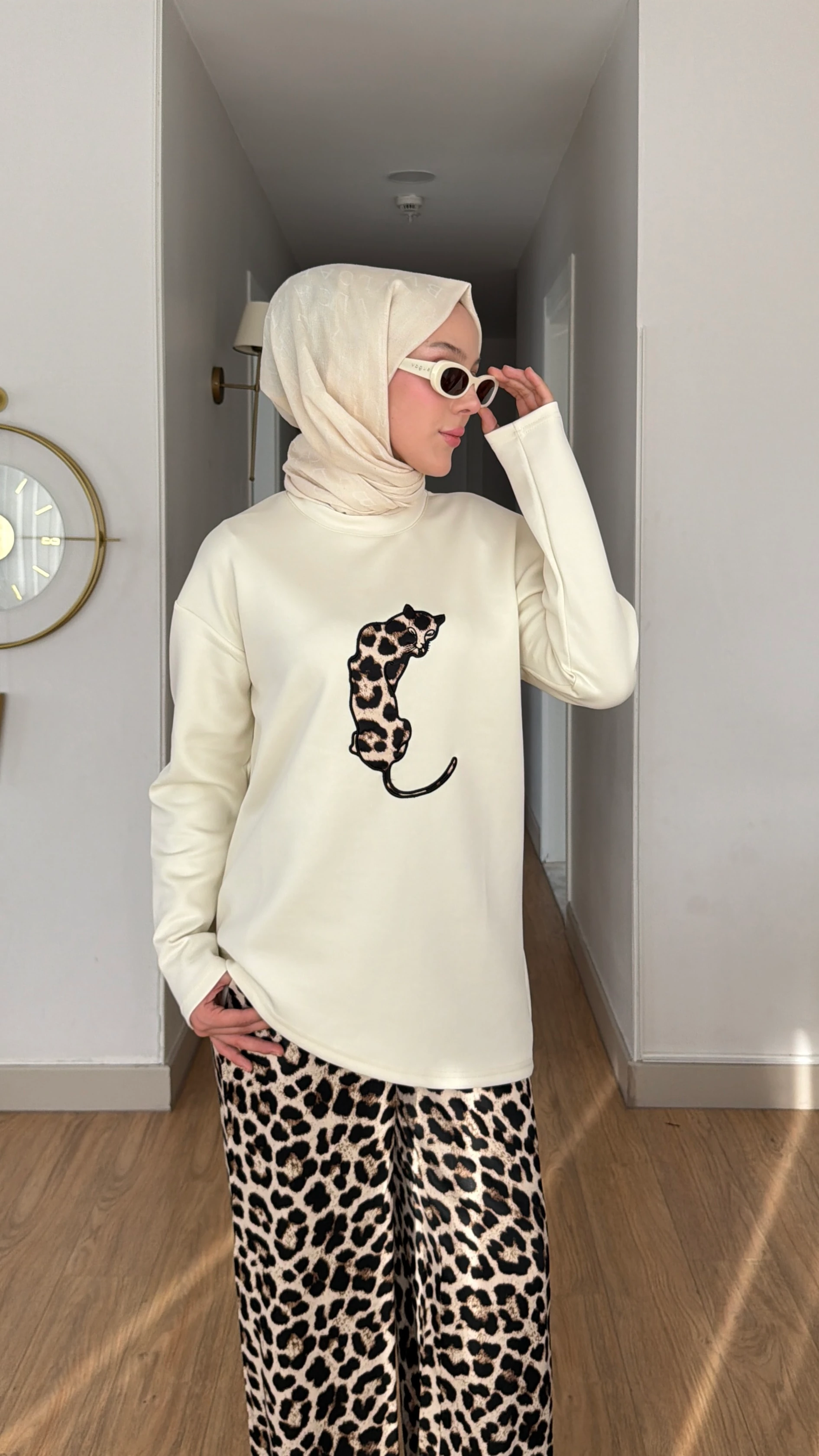 Viral Leopar Pantolon Takım