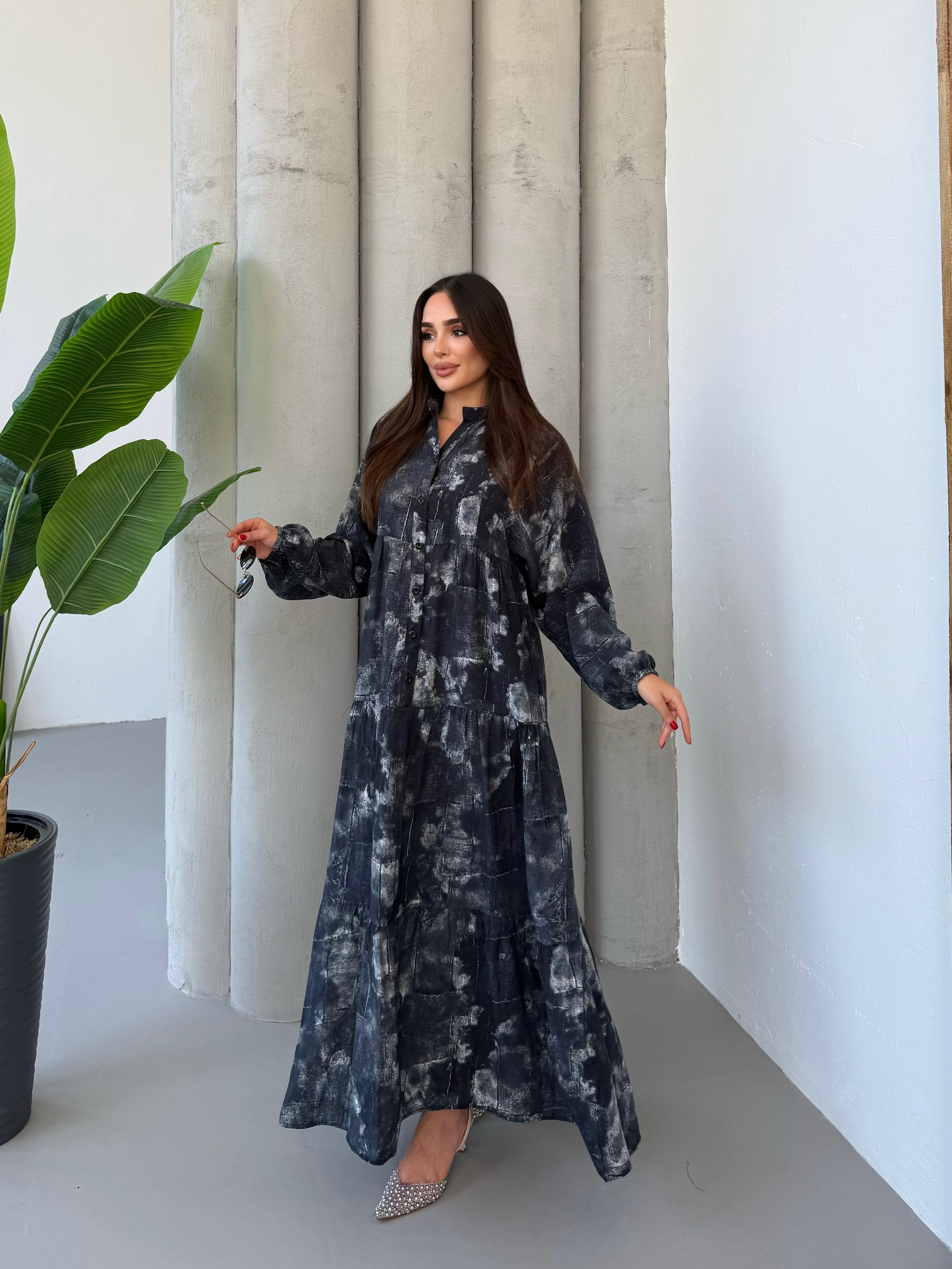Liya Tensel Elbise - Siyah