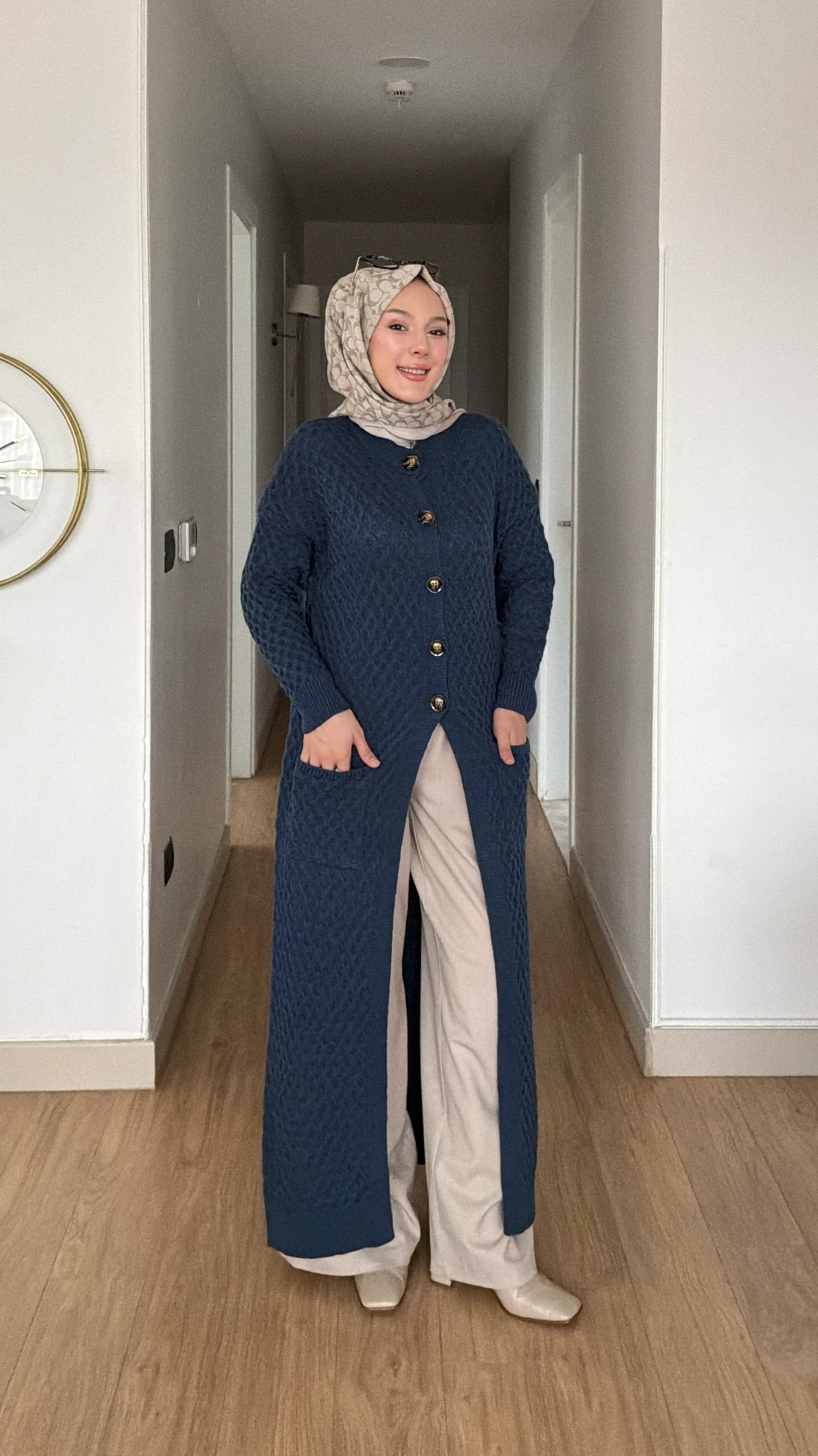 Ahenk Kap Hırka  - İndigo