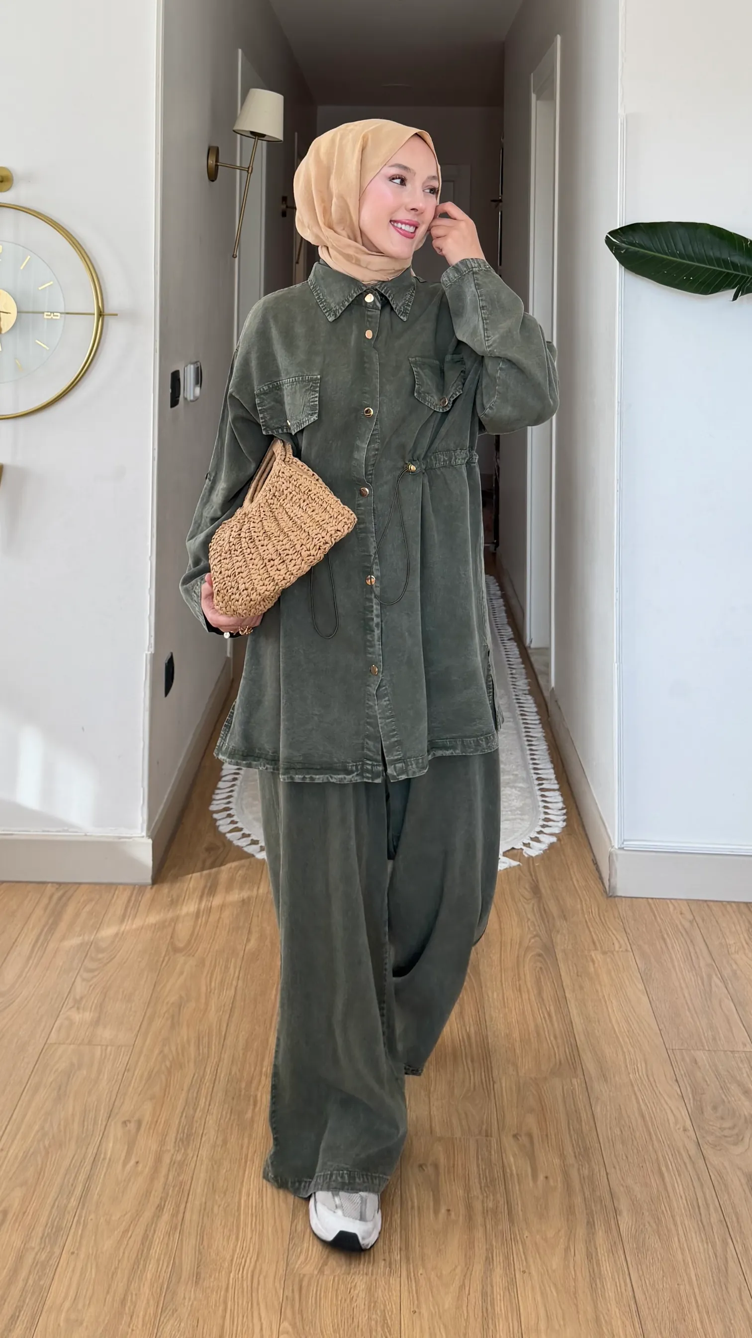 Mavera Yıkamalı Tencel İkili Takım