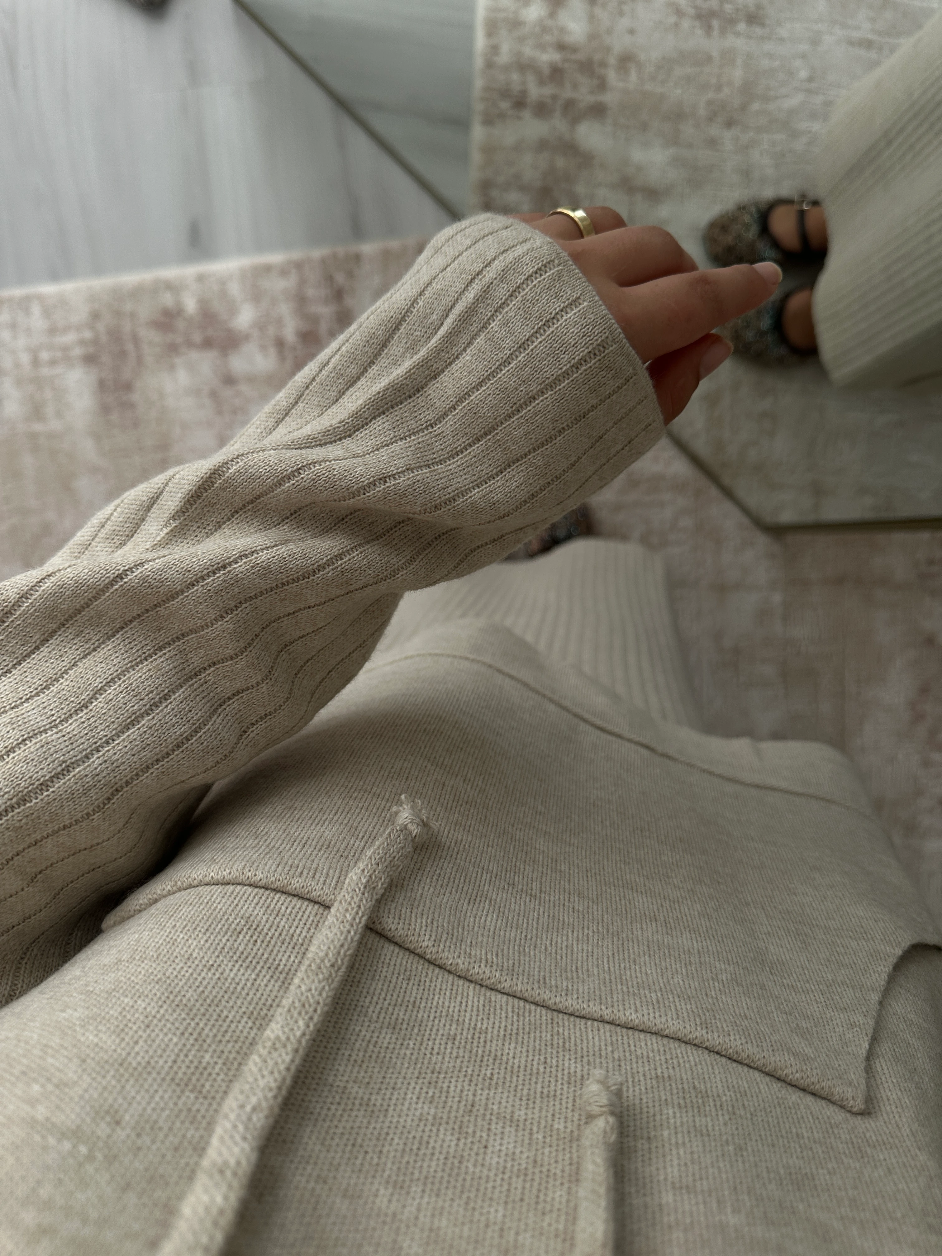 Kapüşonlu Sweat Elbise Takım