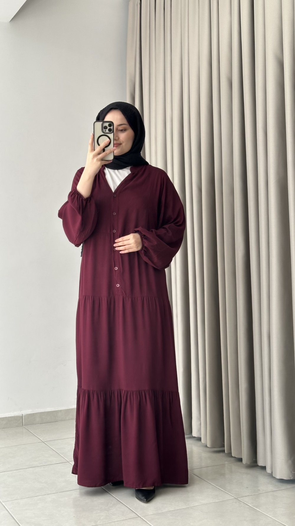 Maya Elbise Bordo