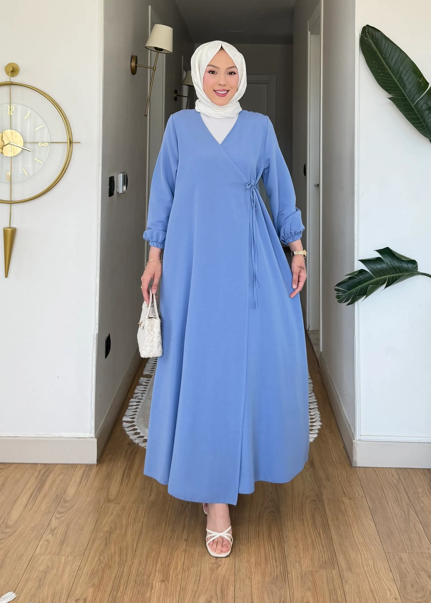 Esinti Yan Bağlamalı Kimono