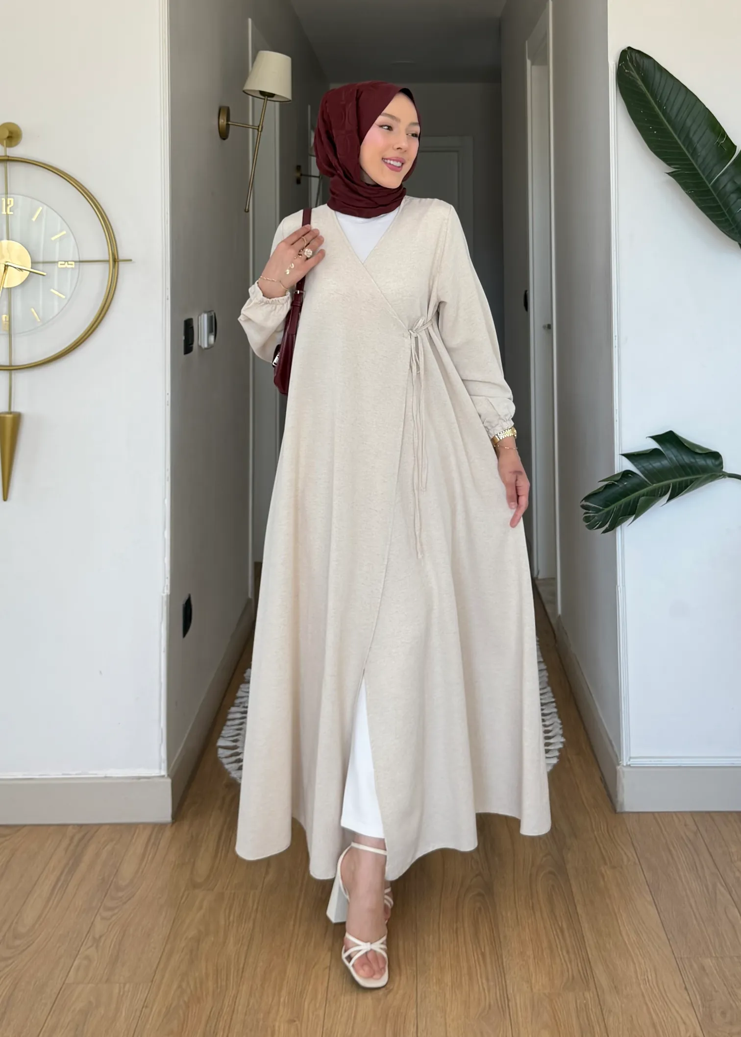 Esinti Yan Bağlamalı Kimono