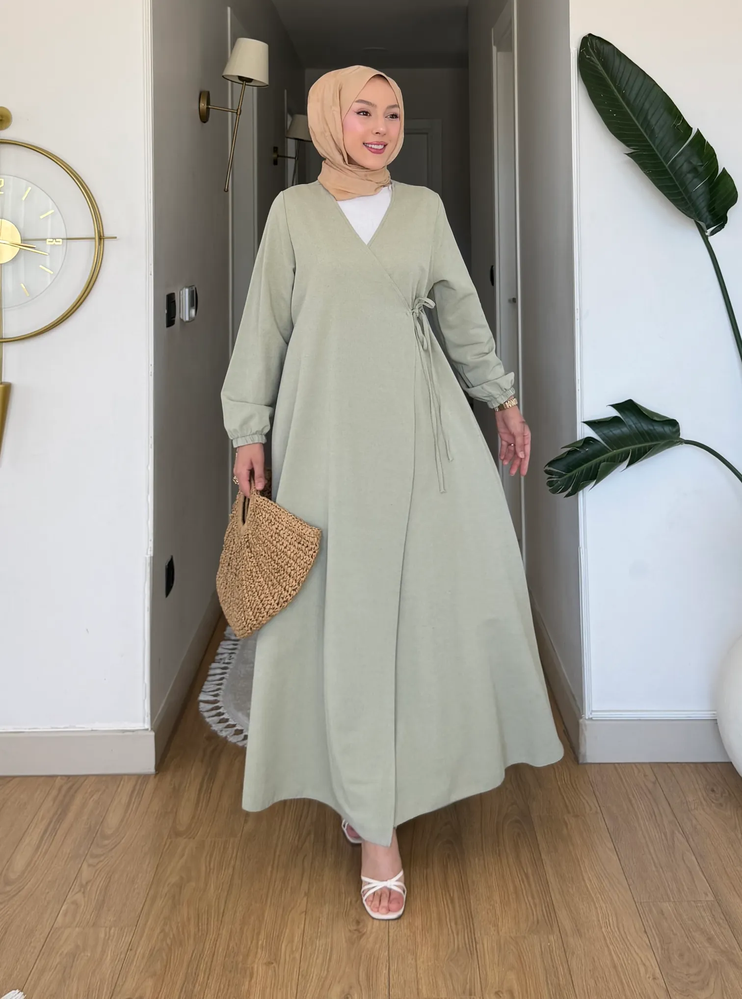 Esinti Yan Bağlamalı Kimono