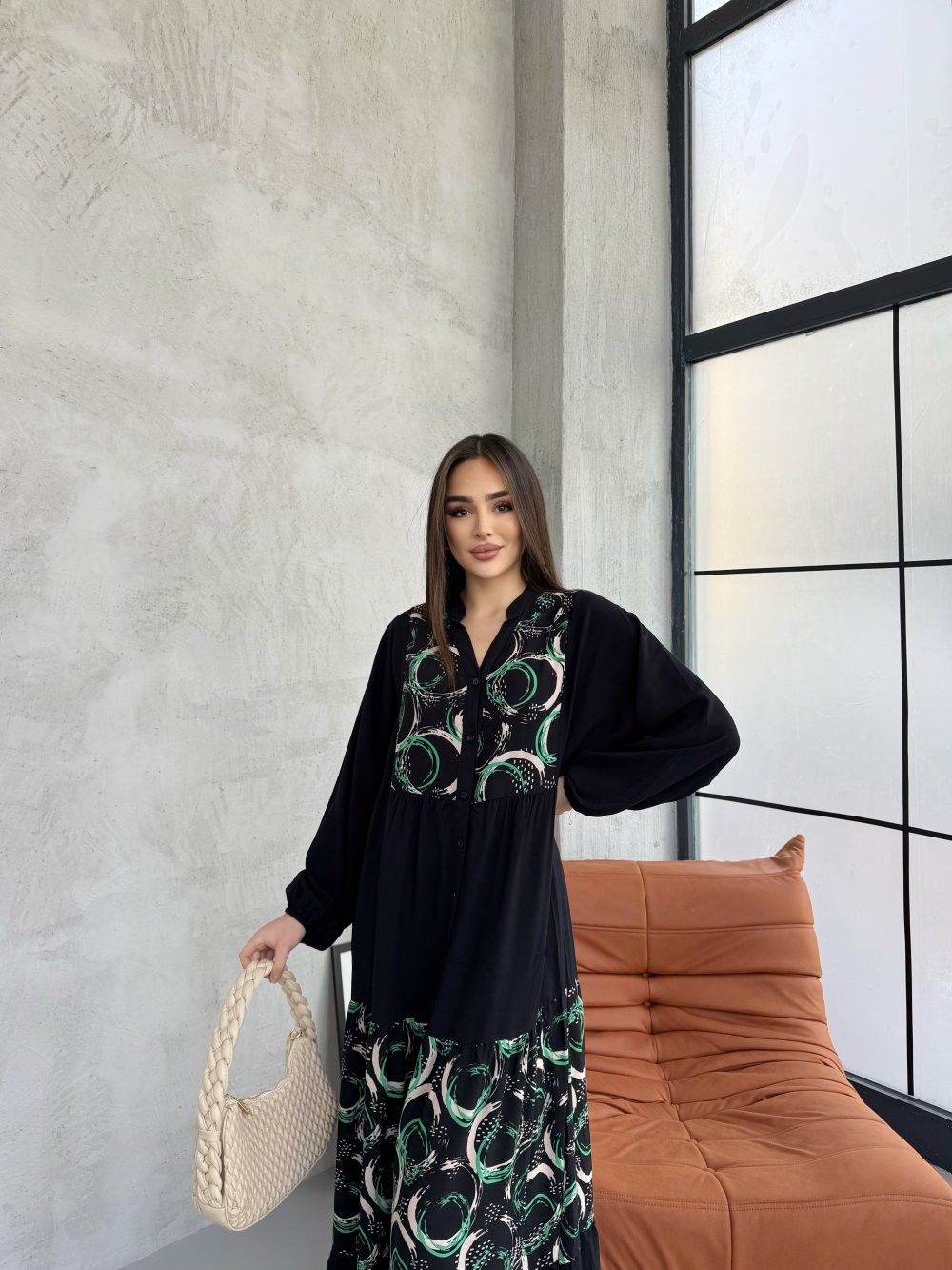 İpek Elbise Benetton-Siyah