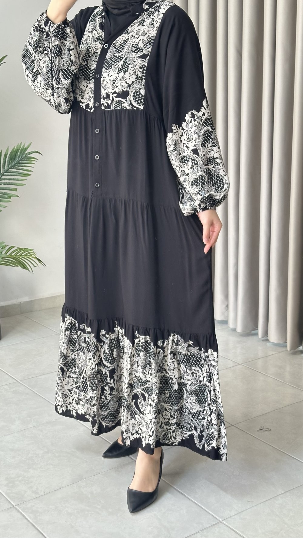 Duha Elbise Gri Siyah