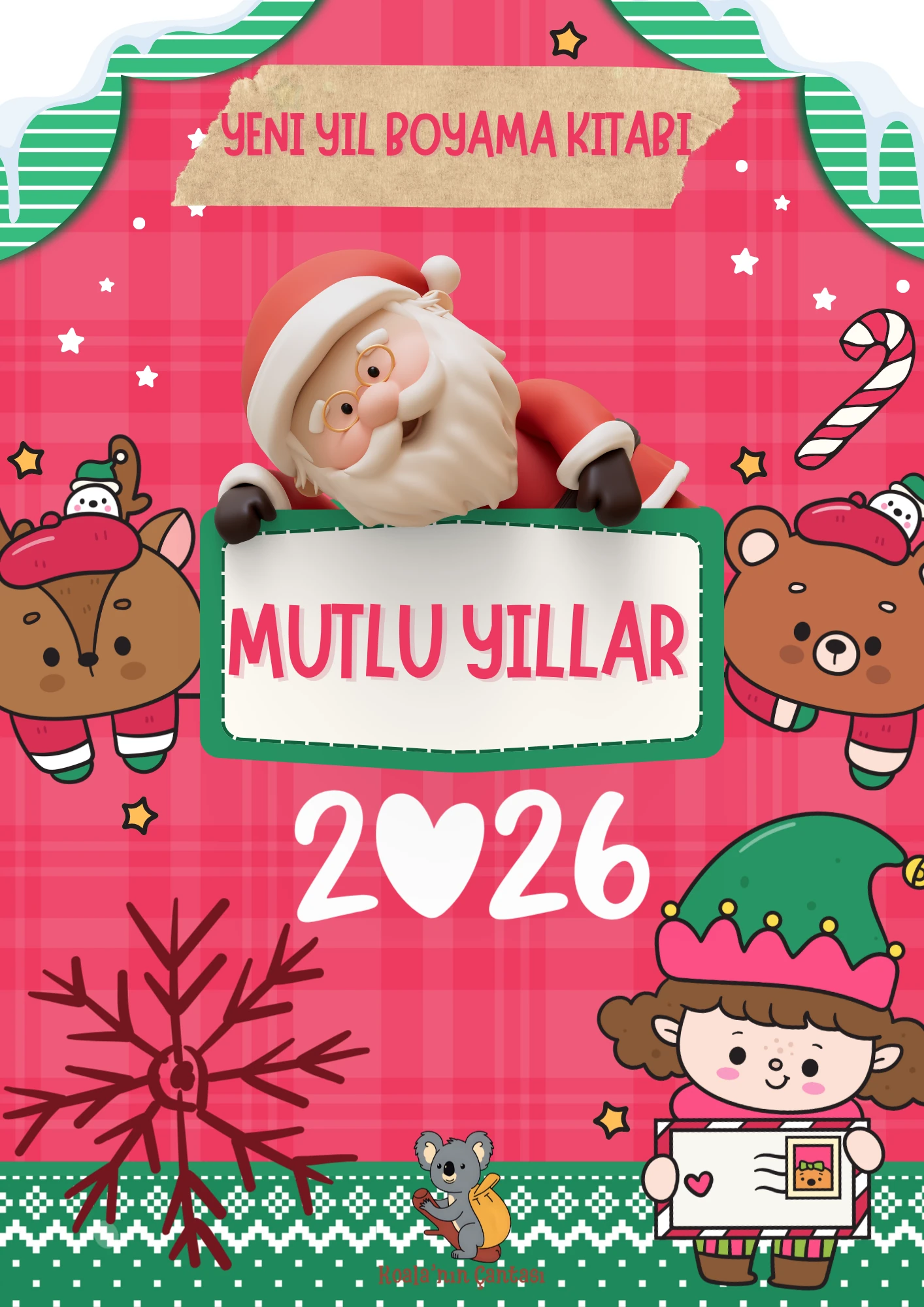 Çocuklar İçin Yeni Yıl Boyama Kitabı