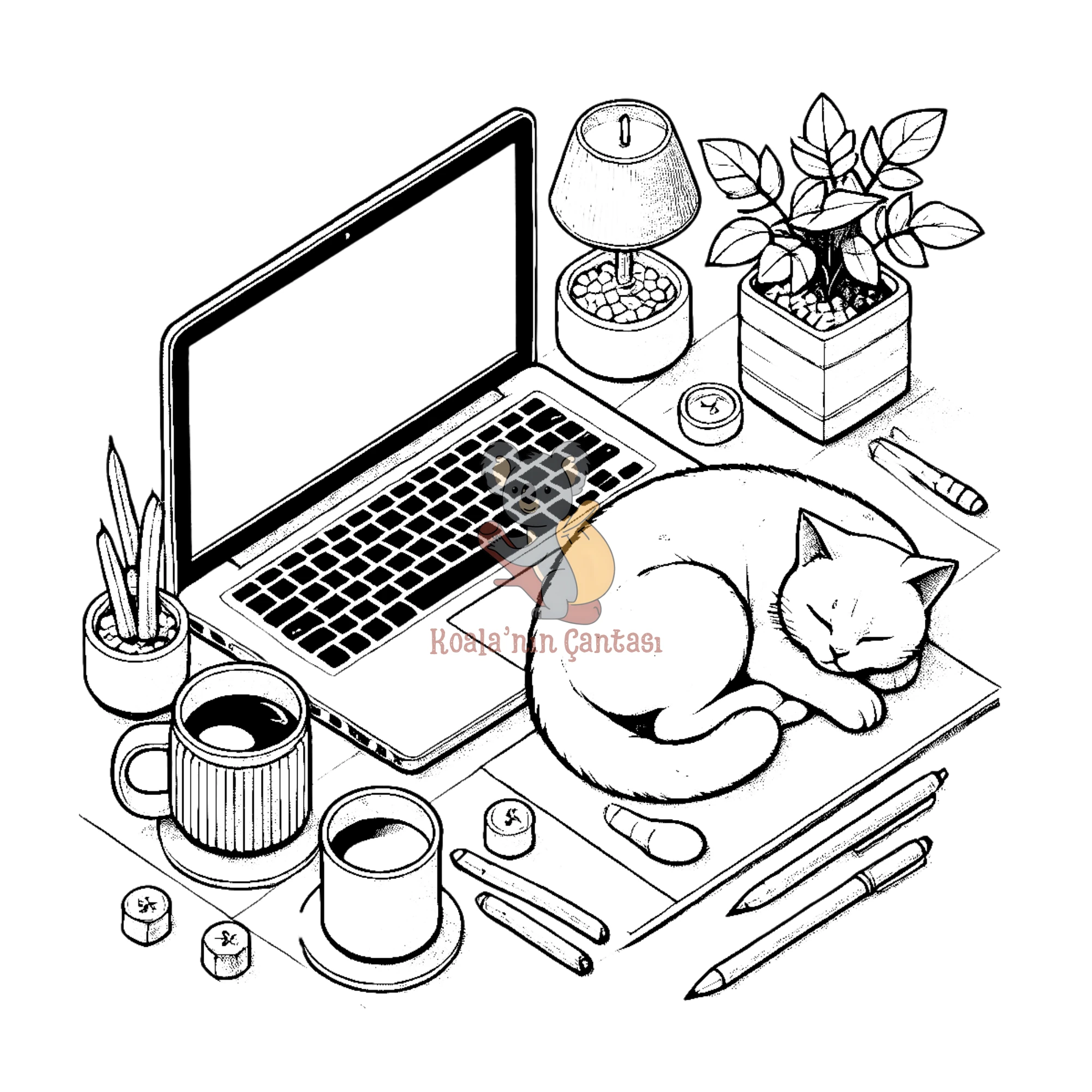 Yetişkinler İçin Boyama Kitabı - İzometrik Çizimler