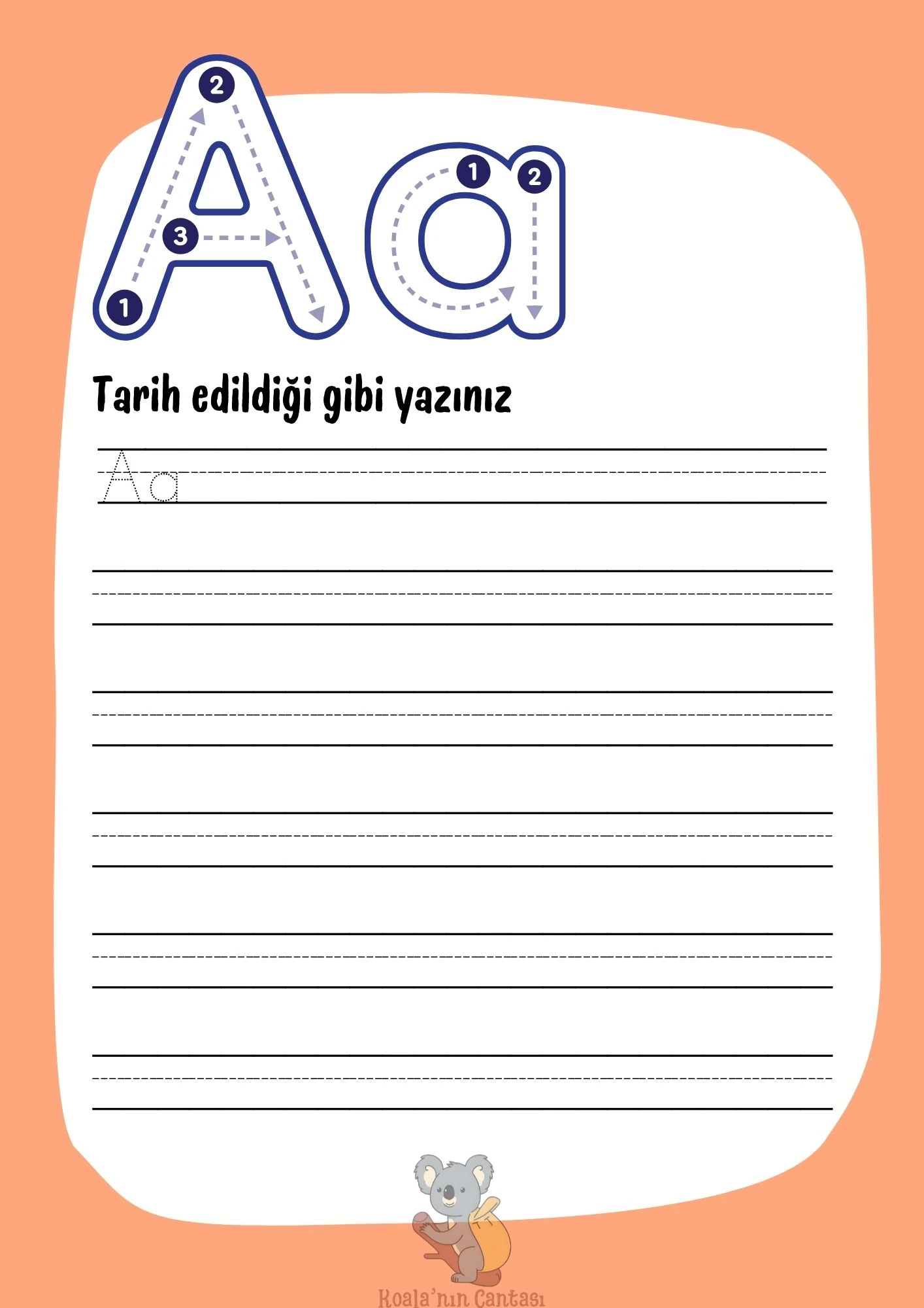 A'dan Z'ye Alfabeyi Öğreniyorum - Etkinlik Kitabı (PDF)